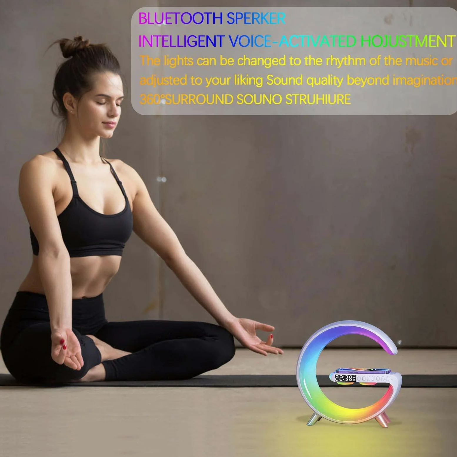 Reloj Despertador, Reloj Despertador con luz Que simula el Amanecer, lámpara de Ambiente con Carga inalámbrica para quienes Tienen sueño Profundo.