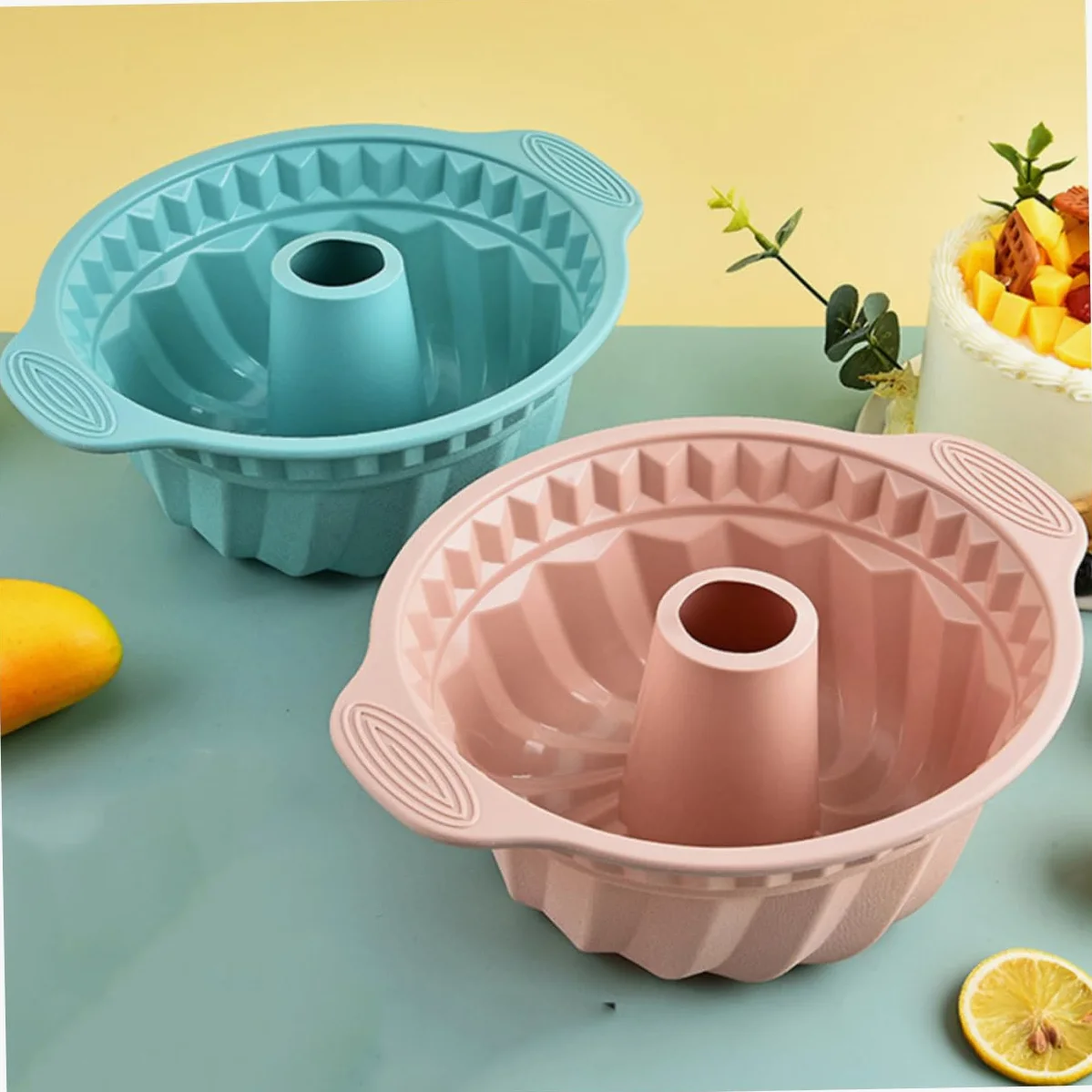 SOLUSTRE 3piezas Moldes De Silicona para Pasteles Redondos Antiadherentes para Hornear Mousse y Chiffon para Repostería Casa Nordic Nordic