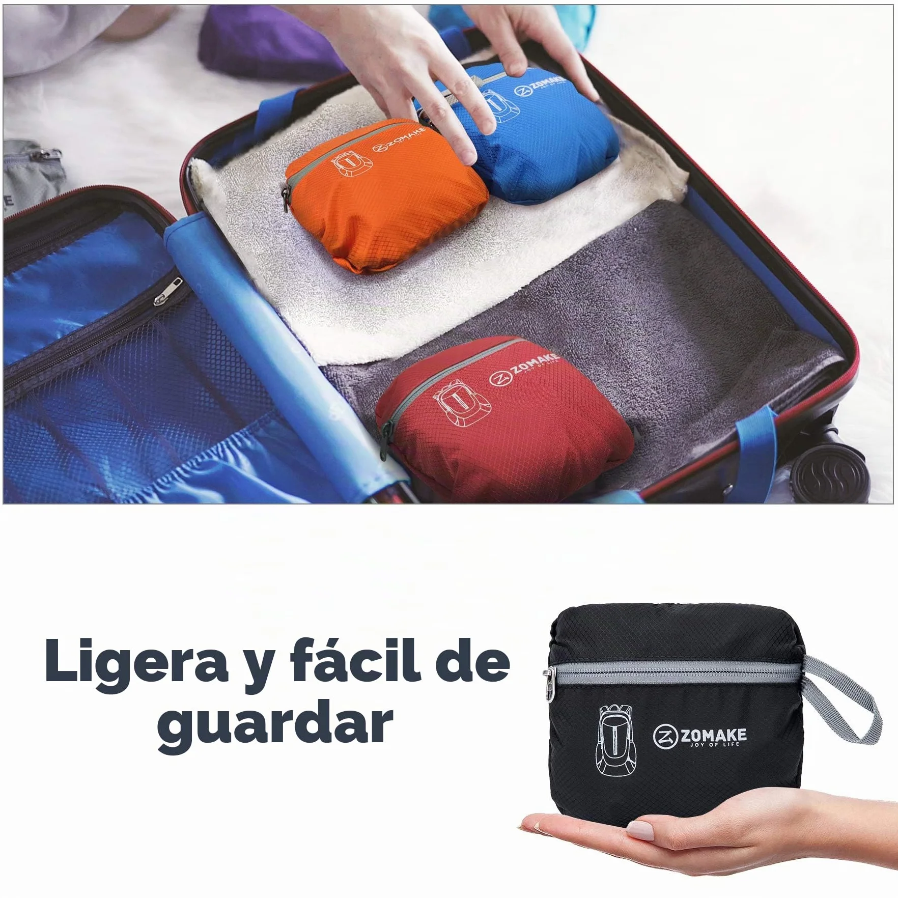ZOMAKE Mochila Plegable Ultraligera 25L Impermeable Senderismo Trekking Viaje