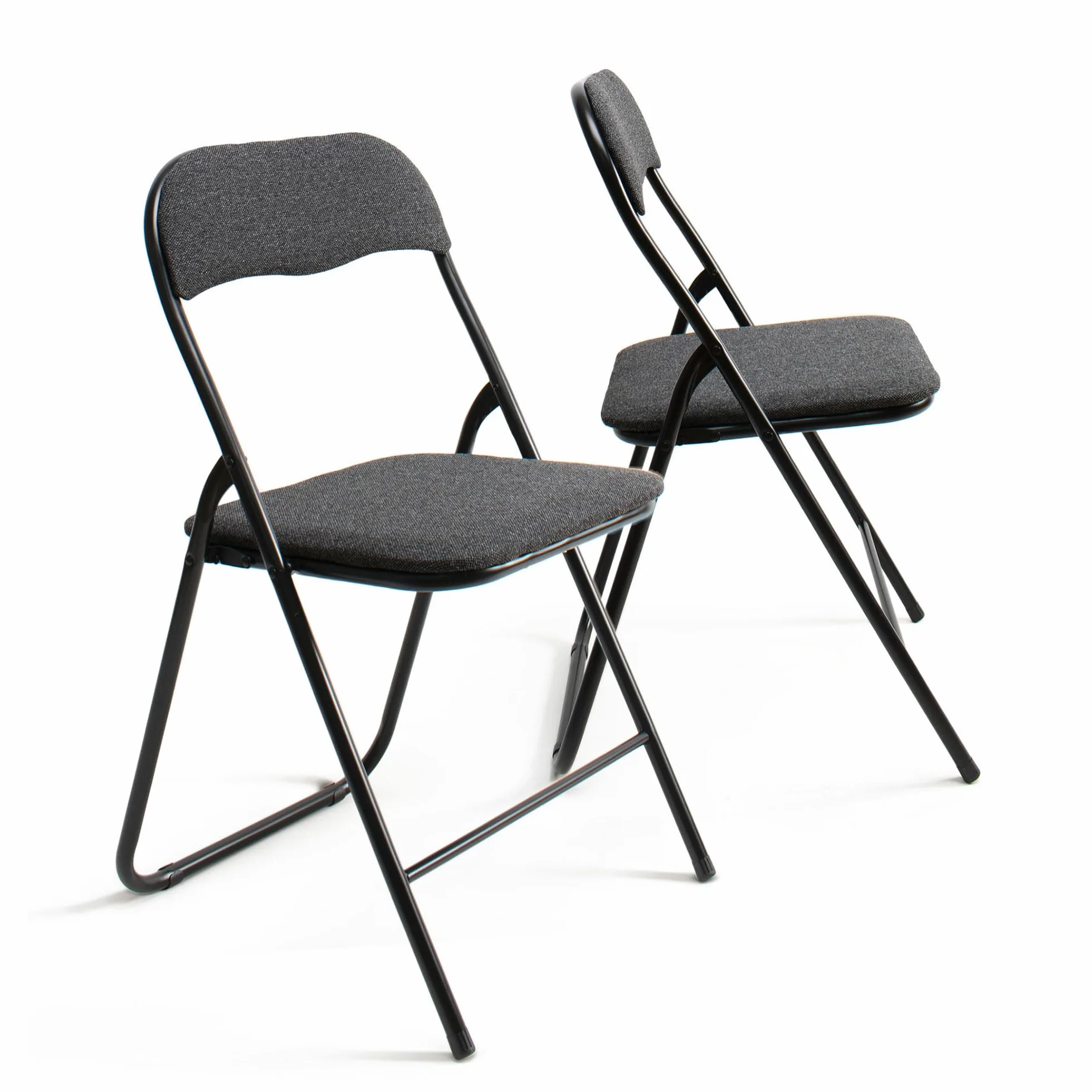 THE SECRET HOME─ Pack de 2, 4 y 6 Sillas Plegables Acolchadas de Metal y Poliéster─ Asiento Auxiliar para el Hogar─ 44x48x78 cm (6, Negro)