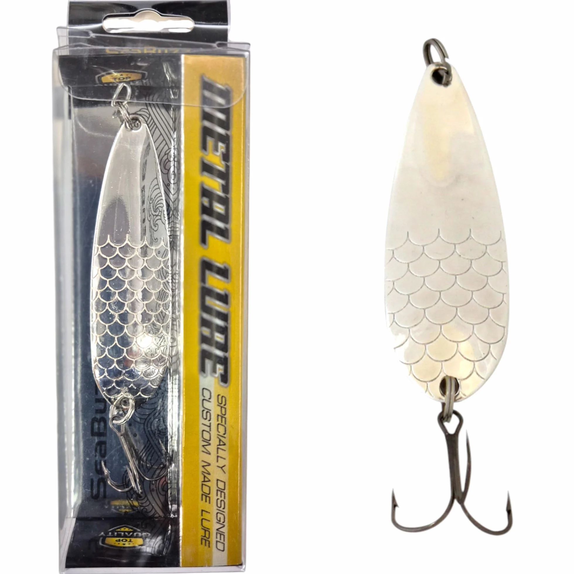 Lucio perca lucioperca Spinner Set Angel Spoon 23,5 g 8,5 cm Cuchara de metal duro anzuelos triples