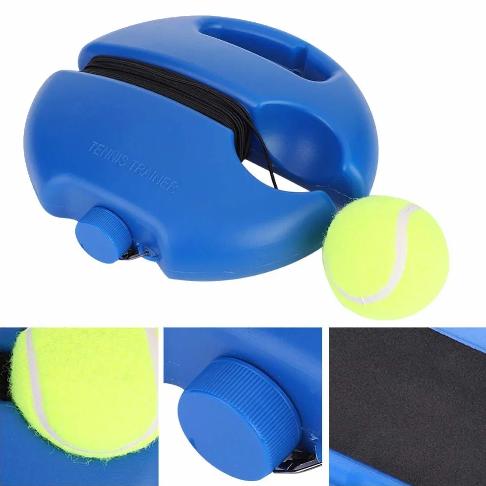 Alomejor Entrenador de Pelotas de Tenis Baseboard de Tenis con una Cuerda y 1 Pelota de Entrenamiento Práctica de autoaprendizaje de Tenis Herramienta de Entrenamiento para niños principian