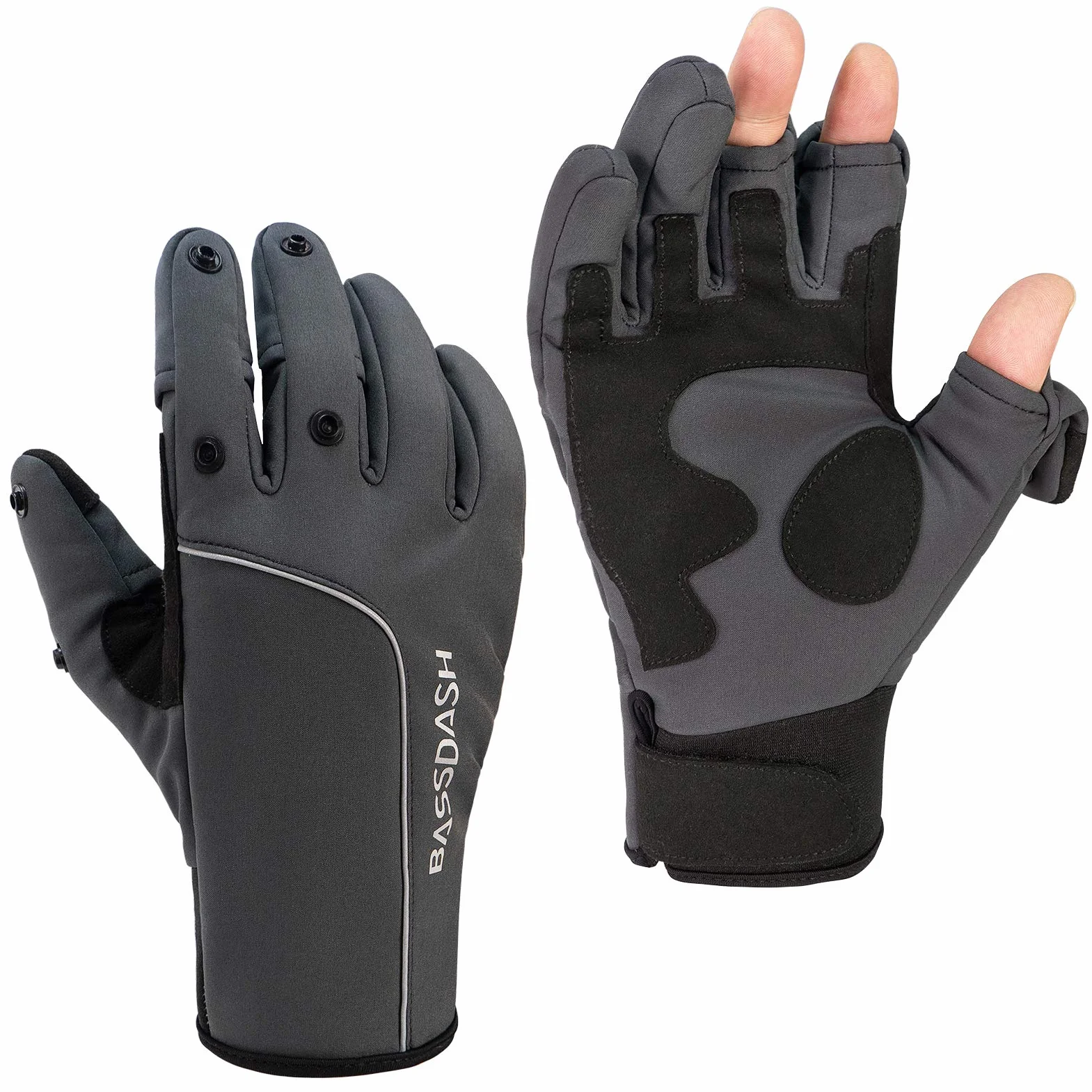 Bassdash WintePro Guantes de Pesca Aislados Repelentes al Agua con Forro Polar para Hombres y Mujeres
