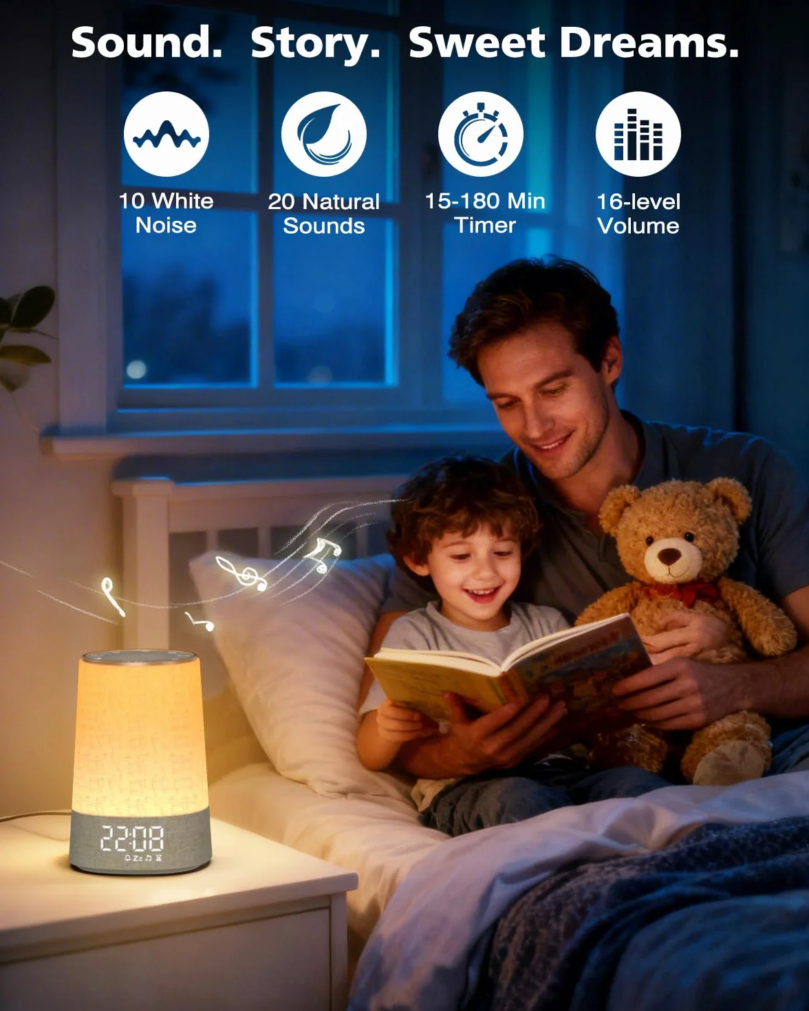 Despertador Amanecer con 30 sonidos de la naturaleza,pantalla totalmente regulable,lámpara de 10 Niveles de Brillo,ayuda para dormir y temporizador, regalos para madres y padres,mujeres y hombres