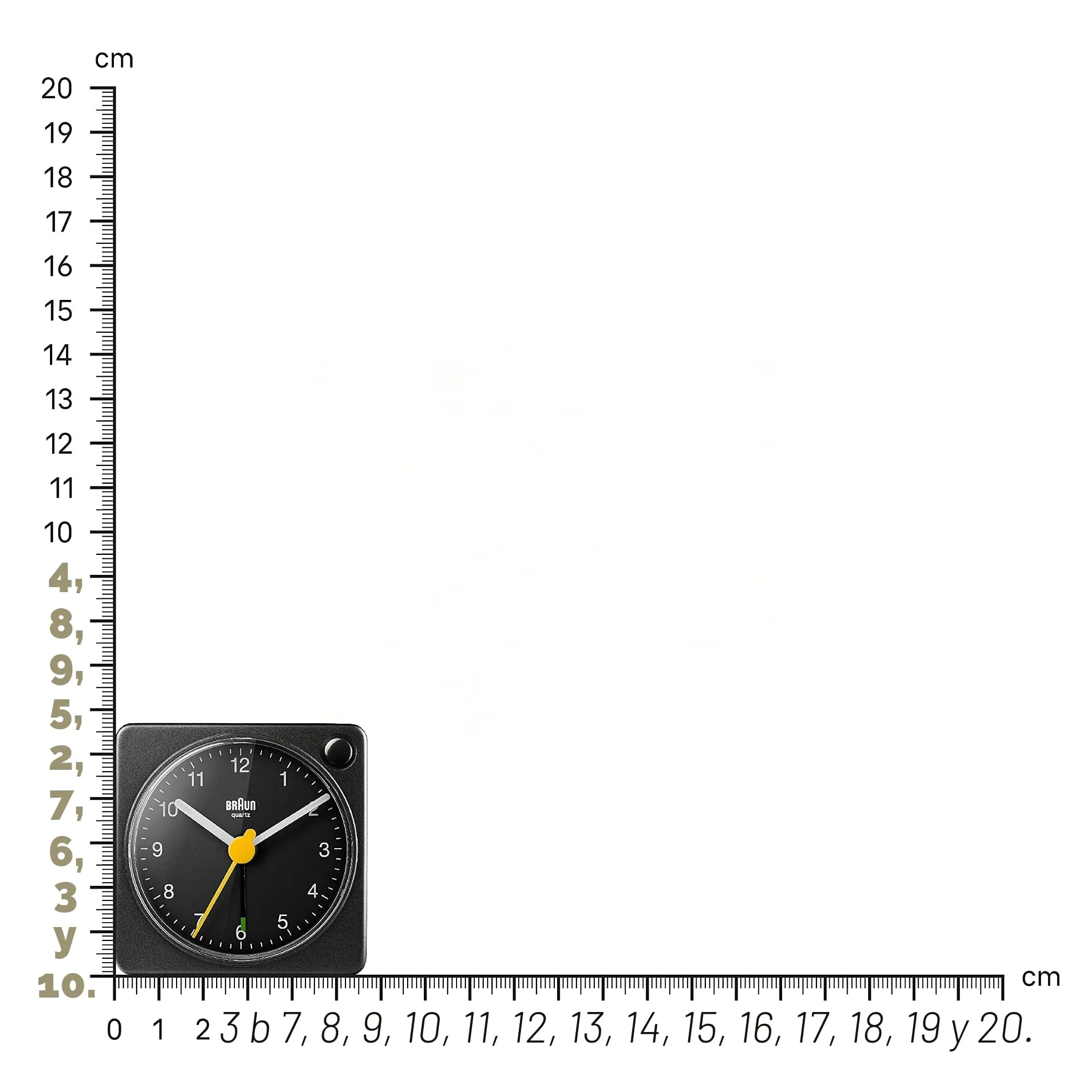 Braun BC02XB Classic Analog Travel Alarm Clock with Snooze and Light, Compact Size, Quiet Quartz Movement, Crescendo Alarm, Black