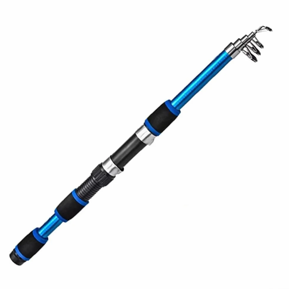 YJDOORPLAY Carrete de caña de pescar telescópica fibra de carbono 1,8 m plegable agua dulce salada