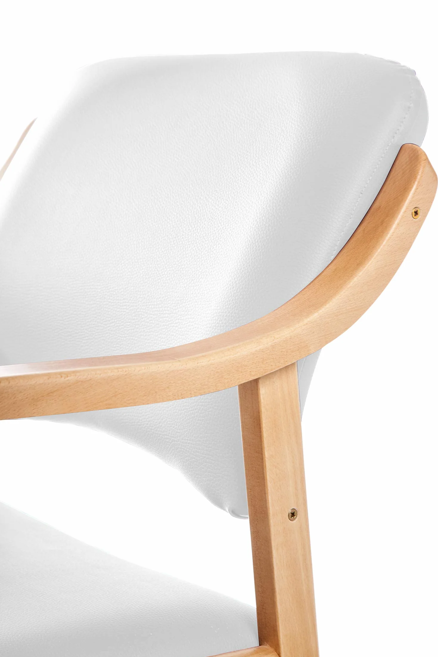 SUENOSZZZ - Silla Altea de Madera de Haya, tapizado Polipiel Blanco. Sillas para Comedor/Salón/Habitación/Oficina | Silla Geriátrica o de Espera