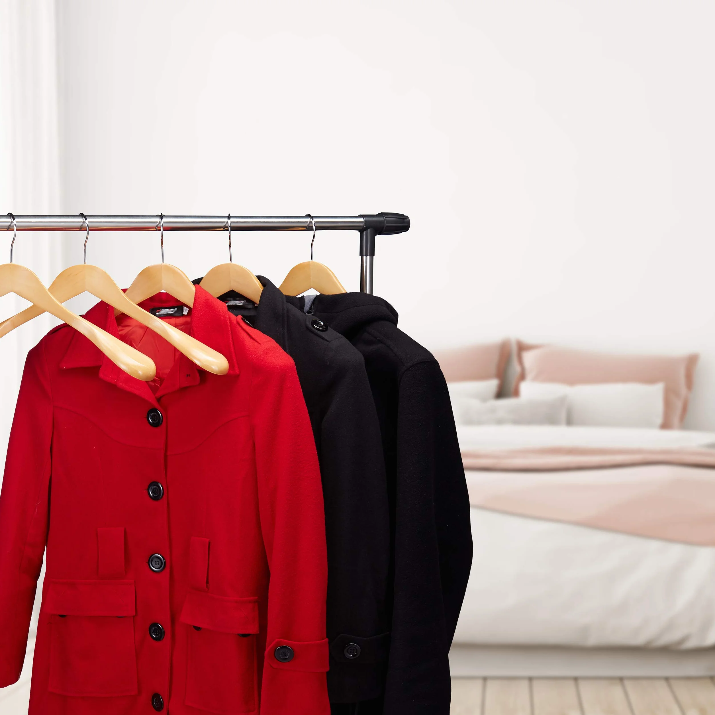 Relaxdays Pack de 10 Perchas Traje Anchas, para Chaquetas, Abrigos o Vestidos, Madera, 45 cm de Ancho, Marrón Natural