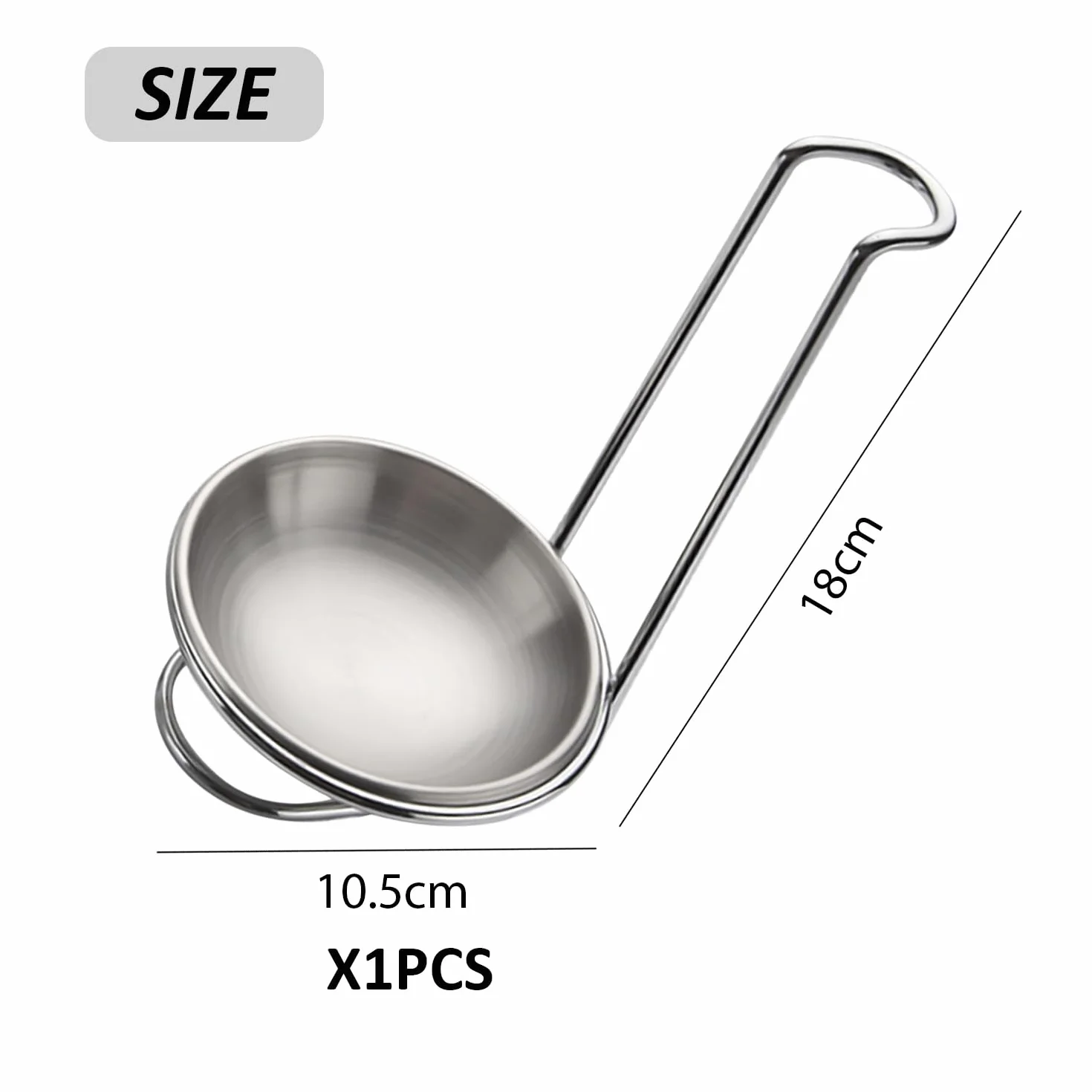 1 soporte para cuchara de cocina de acero inoxidable, utensilios de cocina, colador, soporte para sopa