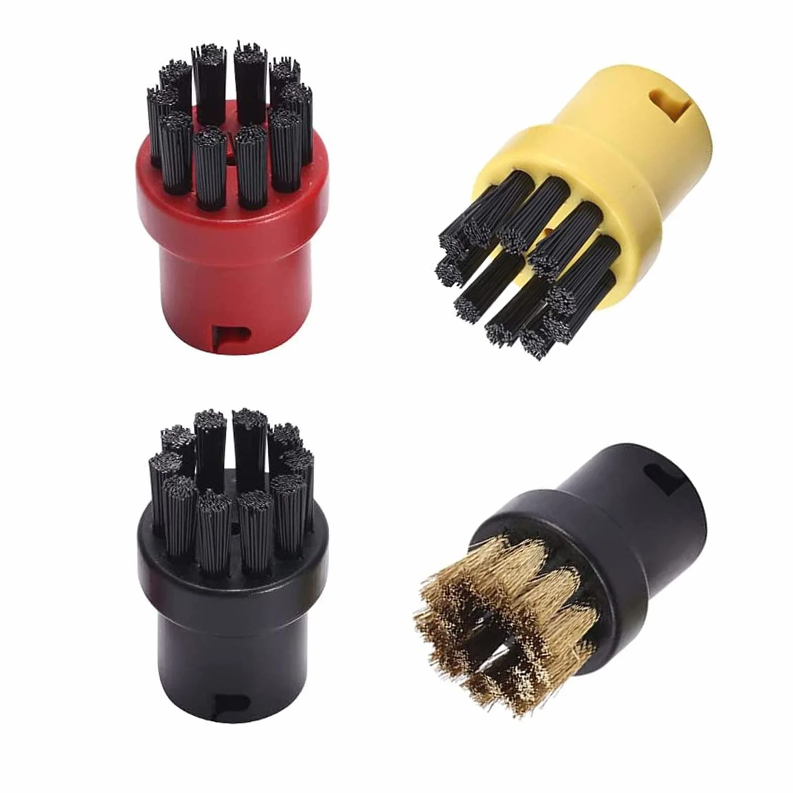 4Pcs Cepillo de Limpieza a Vapor Nylon + Cepillo de alambre de latón Boquillas de limpieza de vapo para Karcher SC1 SC2 SC3 SC4 SC5