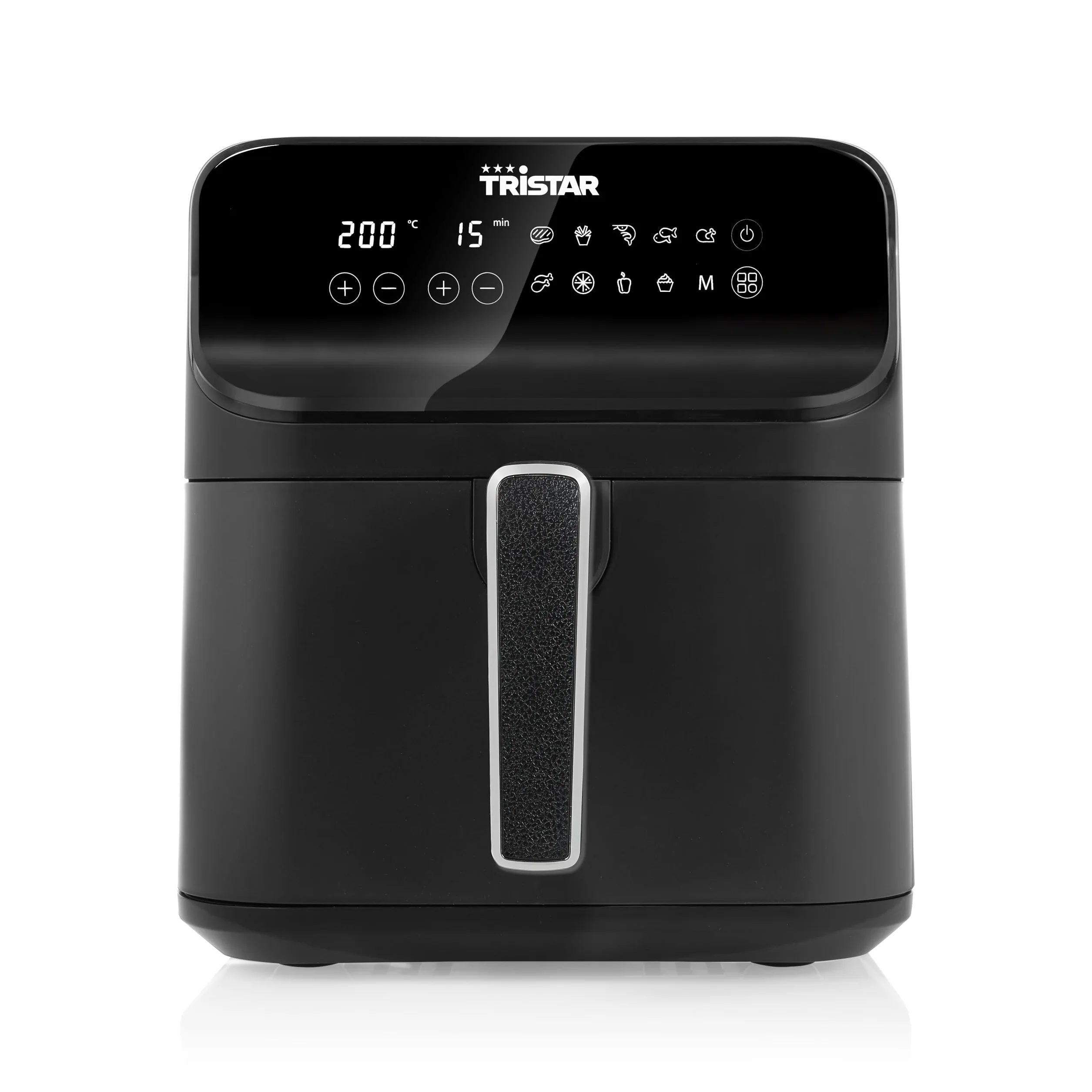 Tristar Freidora sin Aceite 6 L Digital, Airfryer para 1,5 kg Patatas, 9 Programas, Pantalla LED Táctil, Hasta 70% Ahorro Energético, 1350 W, Negro Mate, FR-9025