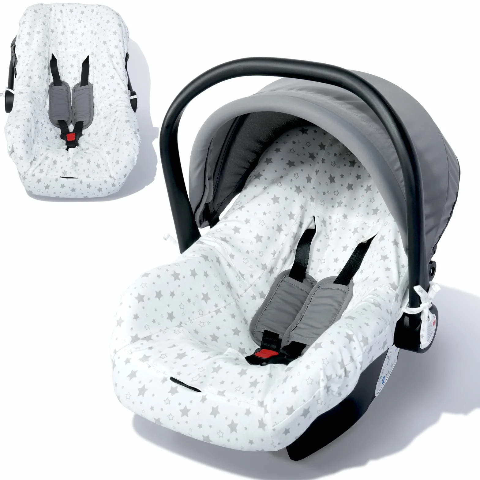 Orzbow Funda Silla Coche Bebe Universal, Transpirable Cubre Grupo 0/0+ Universal, Lavable a Máquina, 100% Algodón Puro