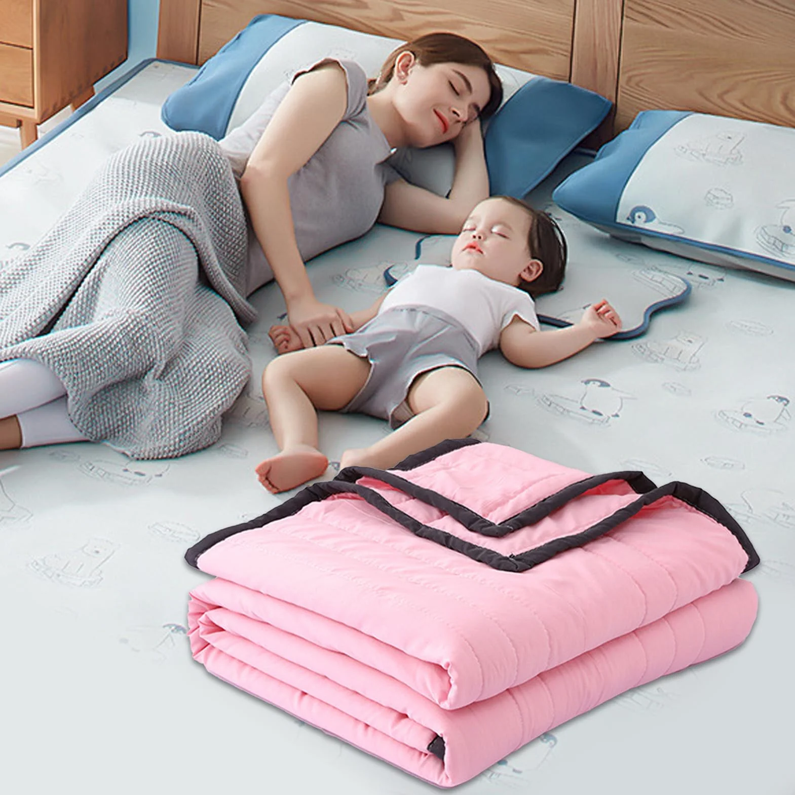 Manta refrescante ligera | Manta de enfriamiento fina transpirable para sofocos - Edredón fresco de verano, edredón reversible lavable a máquina para dormir con calor, sudores nocturnos