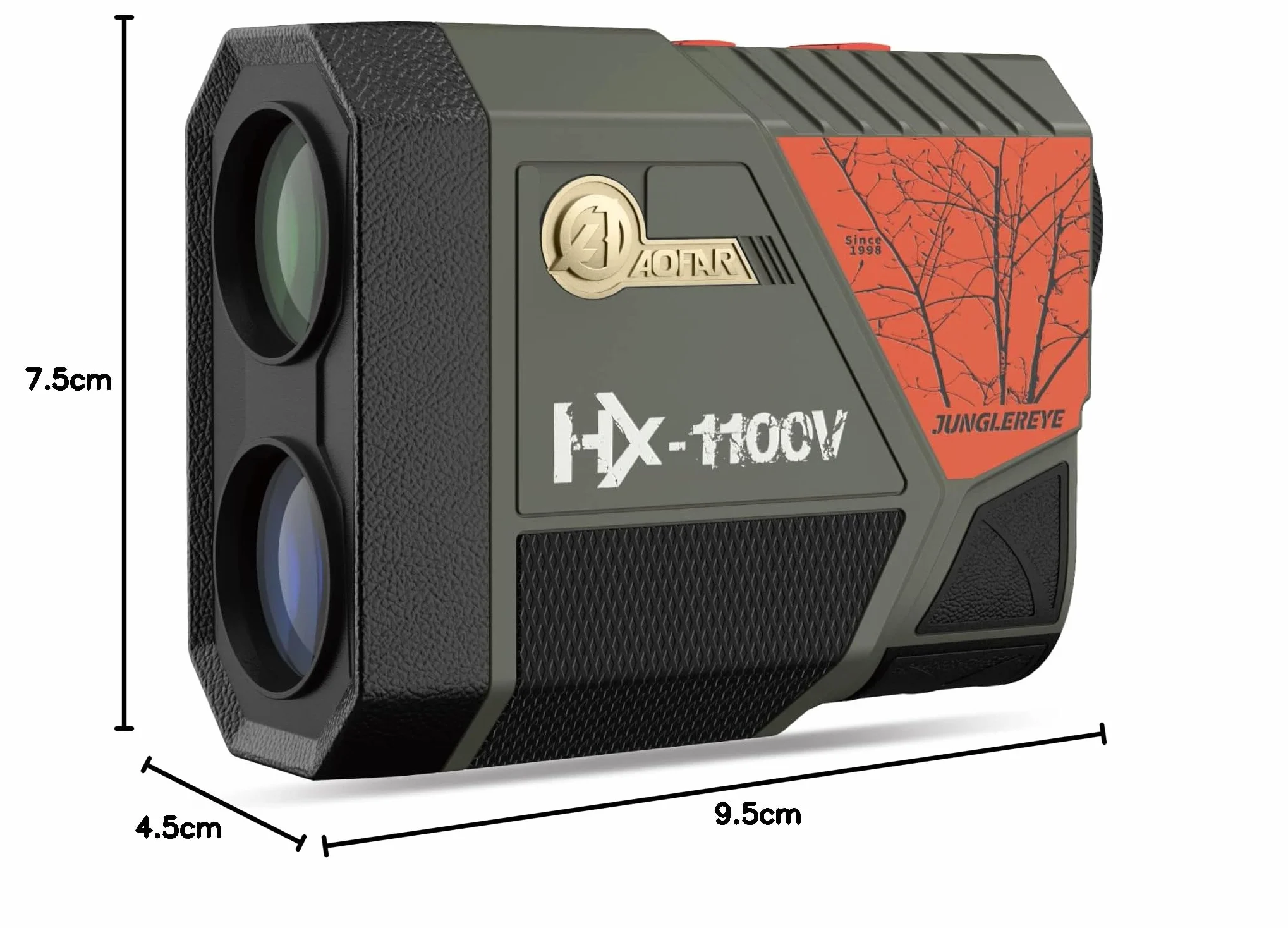 AOFAR HX-1100V Telémetro de alta precisión 1100 yardas 6X aumento ángulo y distancia horizontal