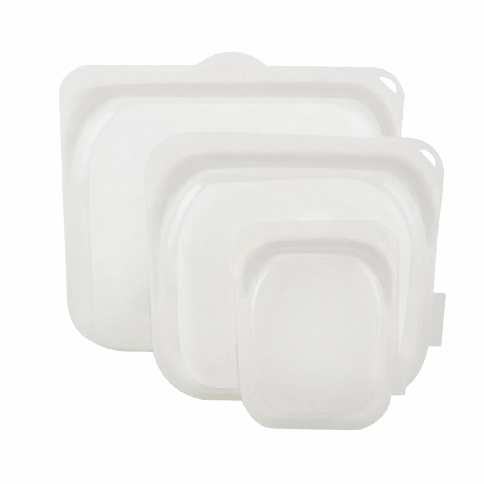 Bolsa de Alimentos Reutilizable 3 Envases de Silicona para Alimentos | Bolsas Portátiles para Alimentos para Preparación de Comidas, Almuerzo, Viaje, , Carne, Queso, Verduras, Fruta