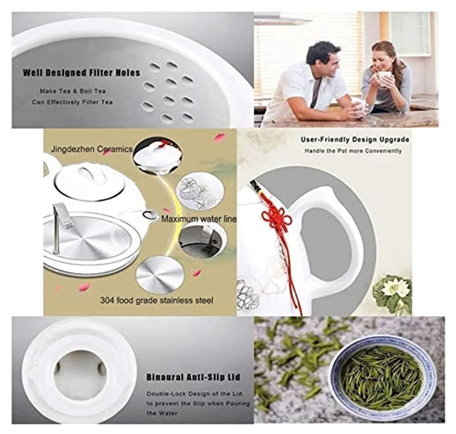 Hervidor eléctrico de café de preparación rápida, hervidor de Agua con Silbato, autoapagado, autoprotección en seco antiquemaduras, Termo de Temperatura Constante, Moda