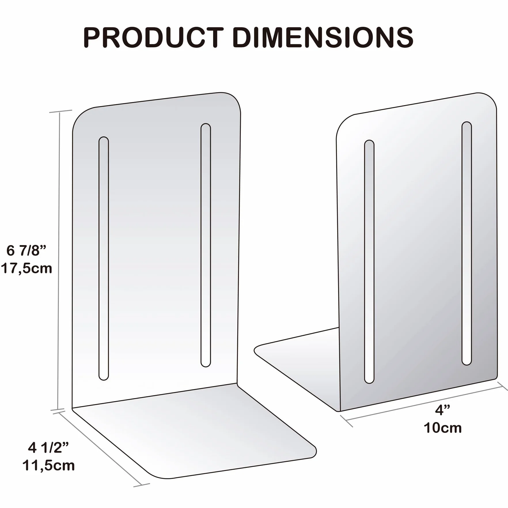 Acrimet Premium Sujetalibros de Metal Resistente (Color Blanco) (Paquete de 1 par)