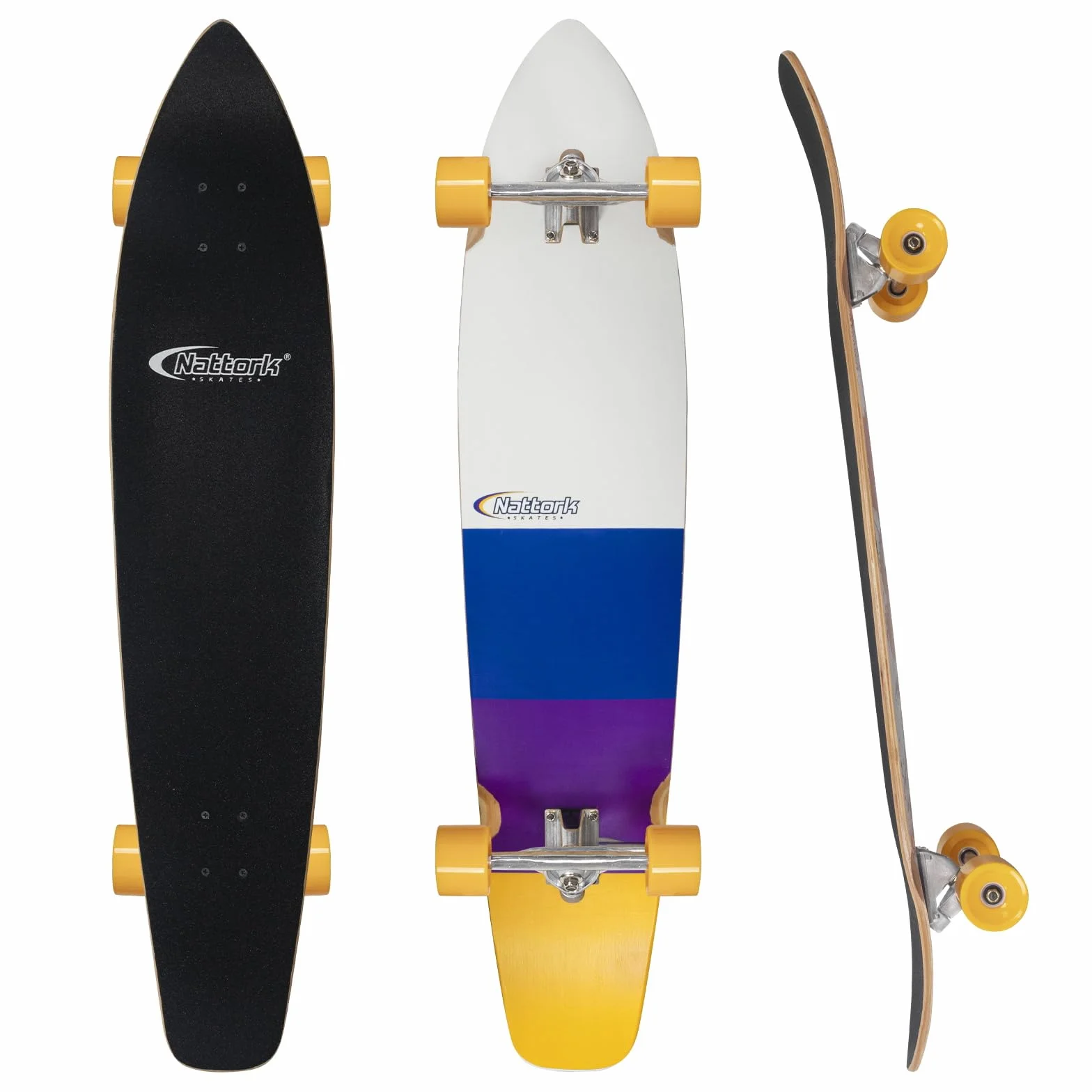 Nattork Cruiser Longboard Skateboard Bamboo Canadian Hard Maple Commuting Carving Downhill