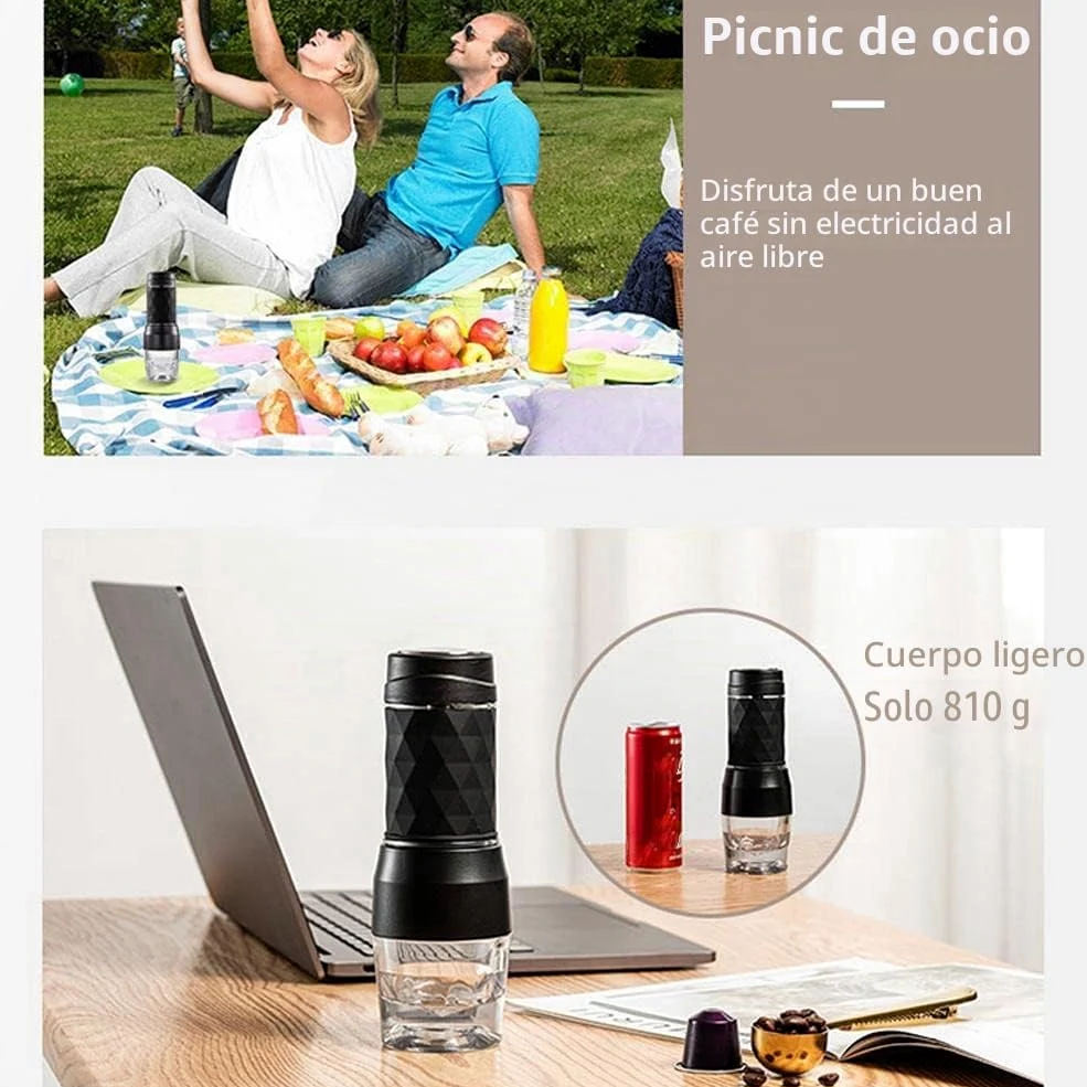 Cafetera de café expreso, cápsula de mano, cafetera molida, portátil, apta para cápsulas de café en polvo