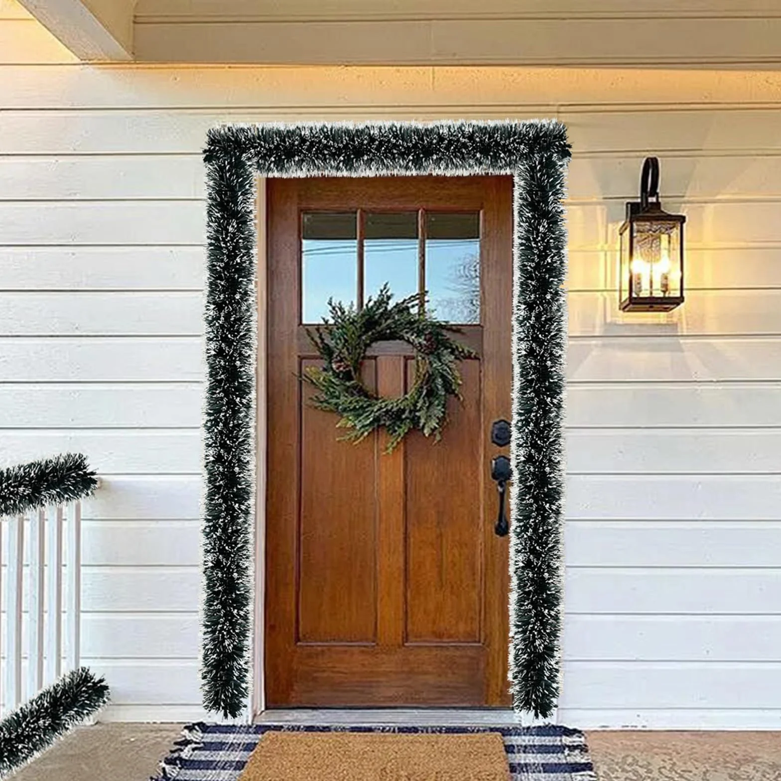 5 PCS Espumillón y Guirnalda de Oropel de Navidad - 2M Decorativa para Árbol, Abeto Artificial - para Bodas, Casas, Fiestas (A)