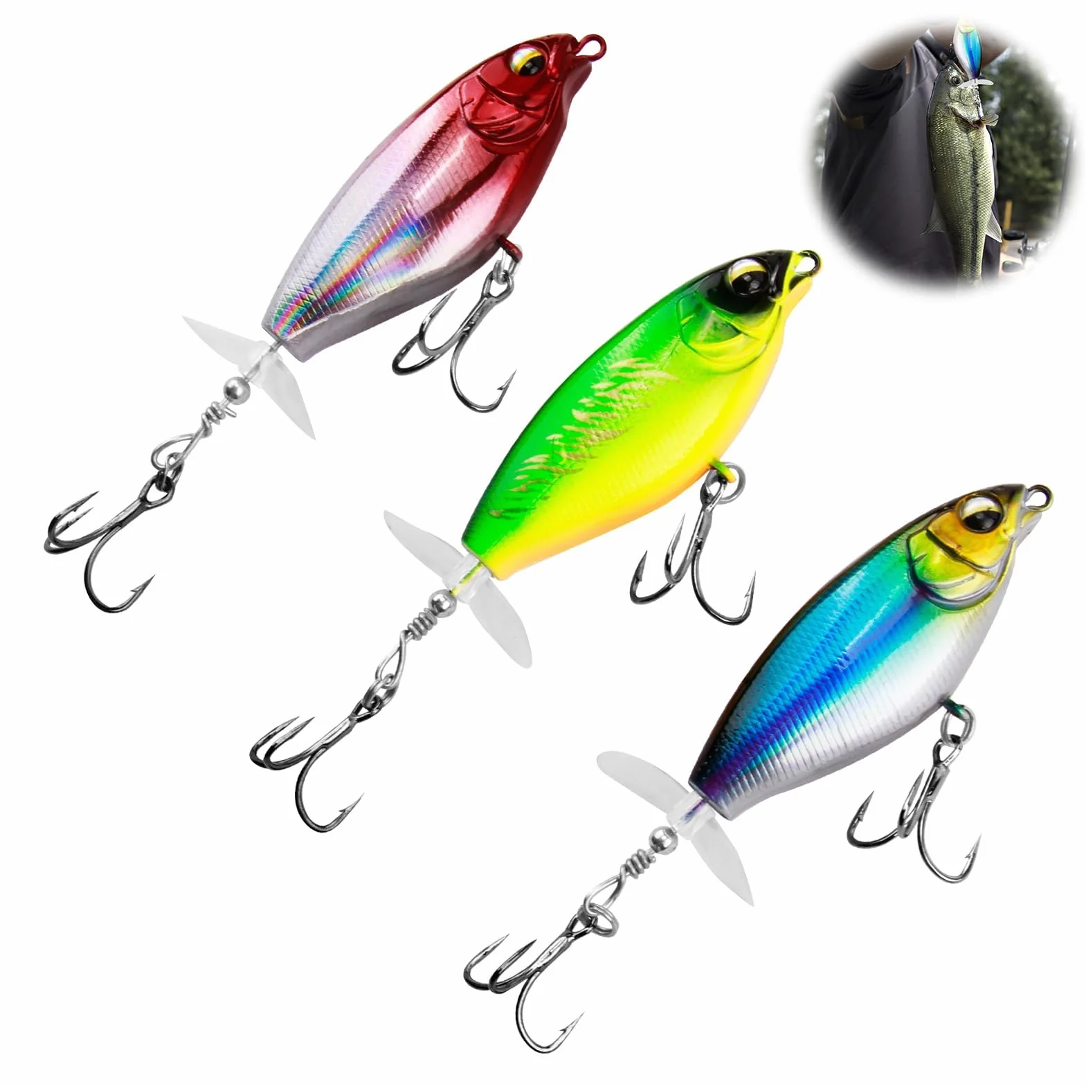 Señuelos Topwater, jigs, señuelos flotantes para lubina, Ideales para Agua Dulce y Salada, máximo Atractivo para la Pesca Deportiva