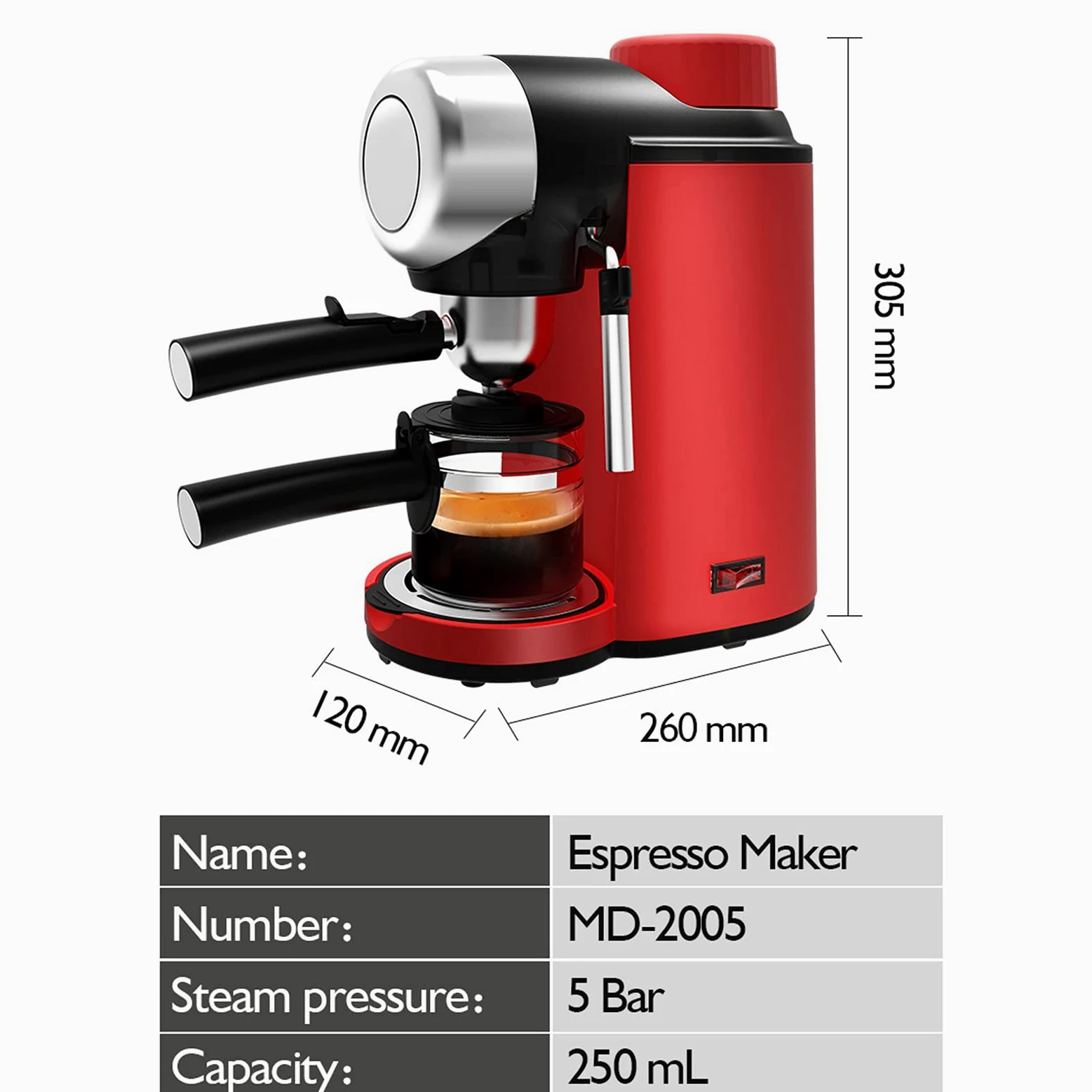 Máquina de café de filtro, máquina de espresso, cafetera de tanque de agua extraíble de alto rendimiento, filtro reutilizable de elaboración rápida (normativa británica)