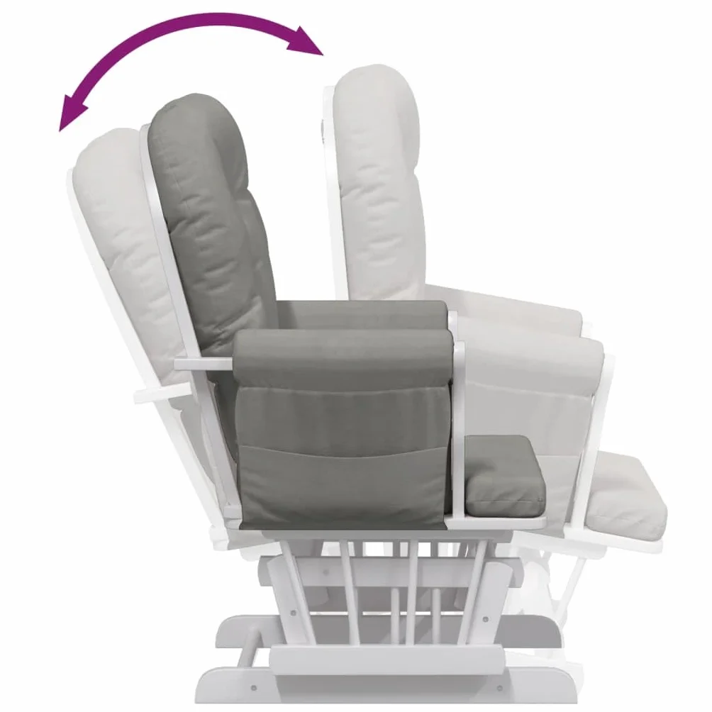 vidaXL Sillón de Lactancia con Taburete Tela Gris Claro