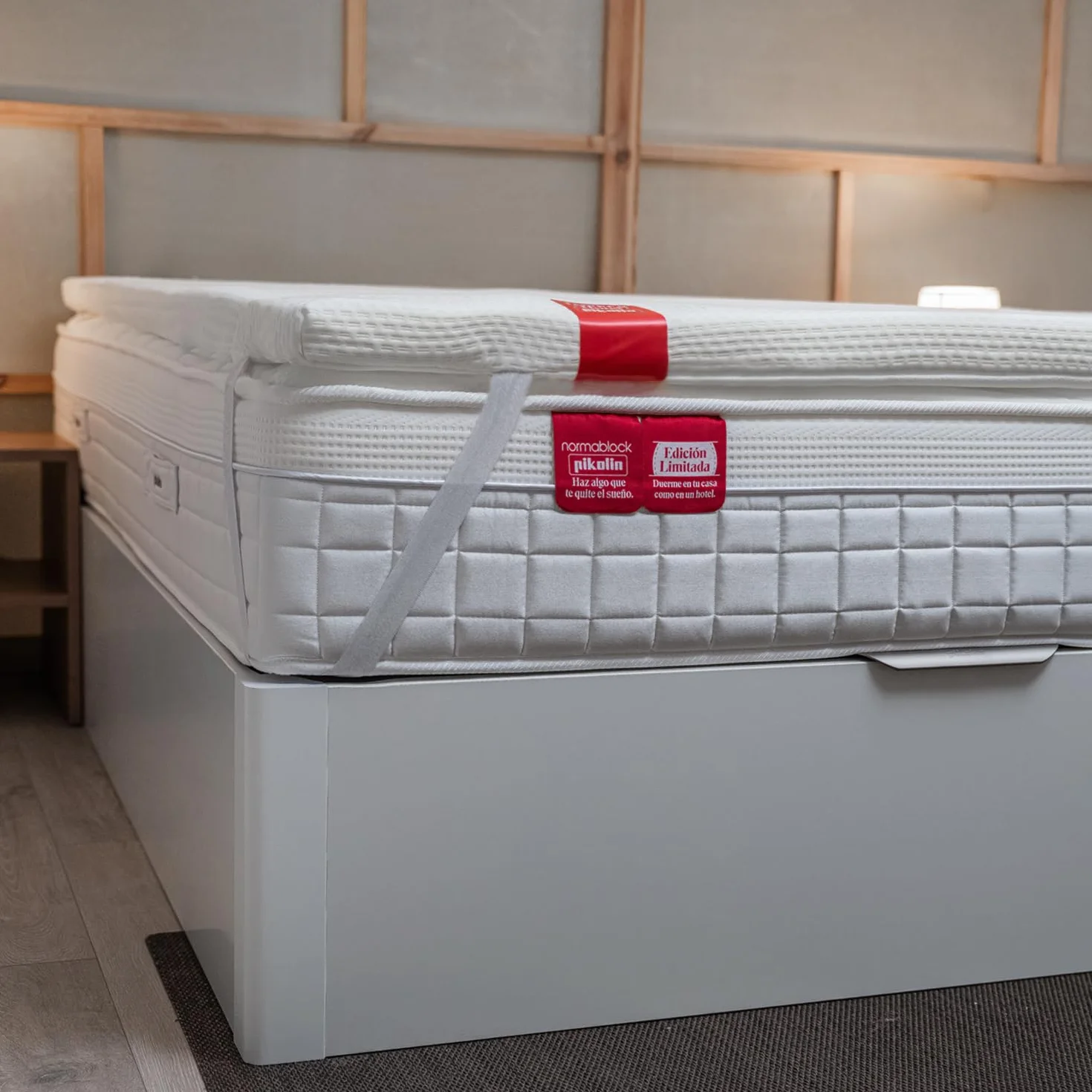 PIKOLIN - Topper Viscoelástico de Hotel | Altura 5 cm | Ignífugo | Antichinches | Funda Lavable | Confort Alto | 150x190 cm