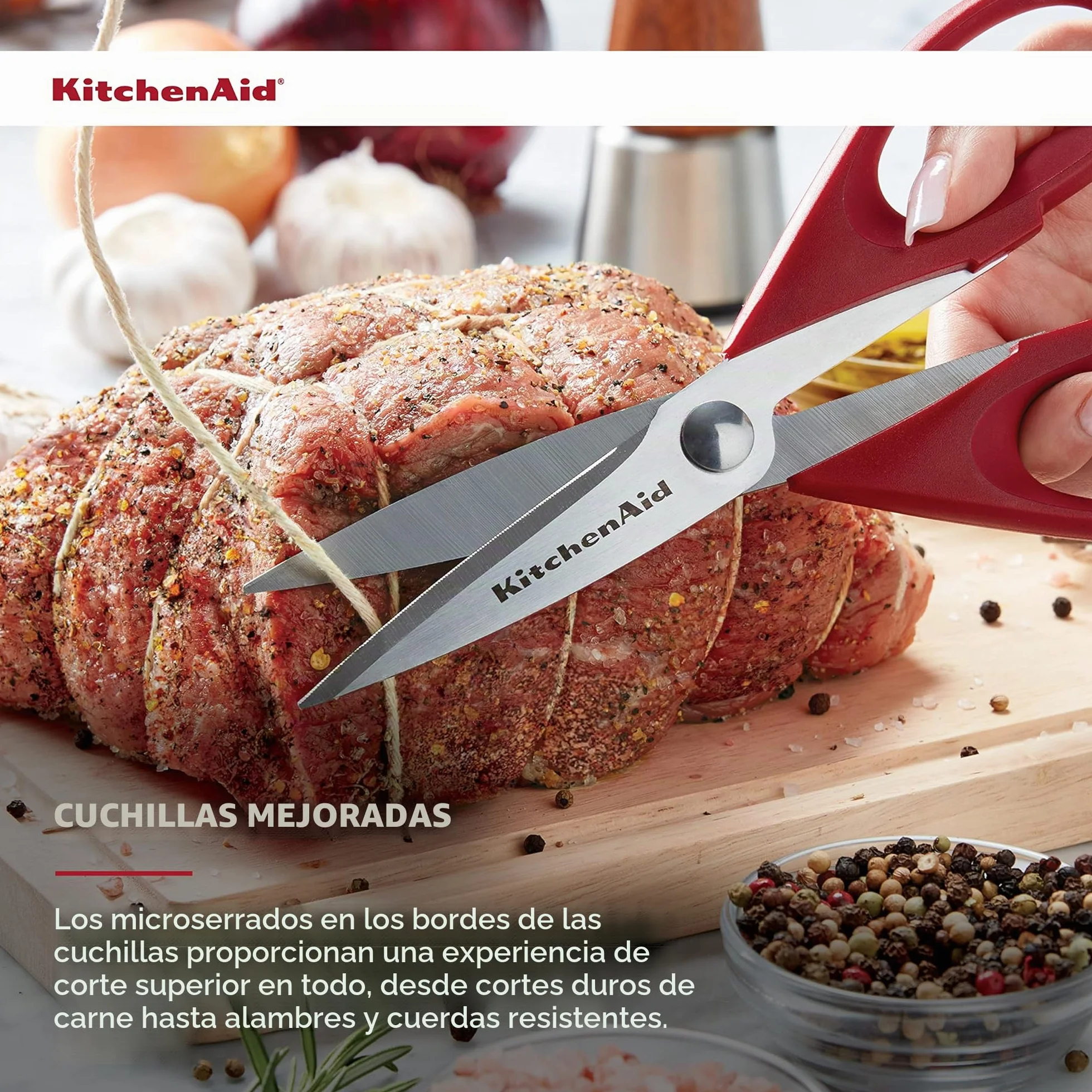 KitchenAid KE351OHERA - Tijeras multiusos (22 cm), color negro
