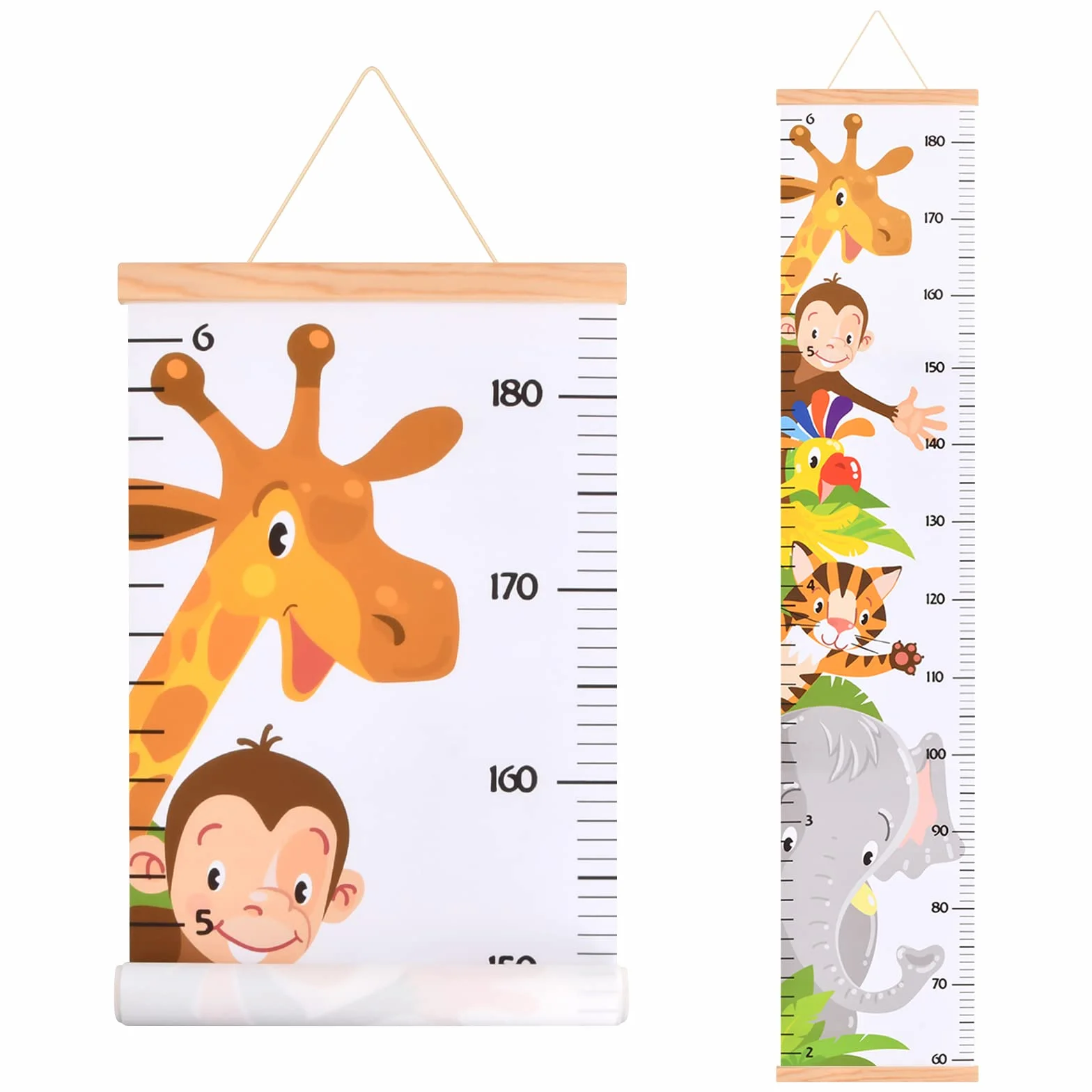 Medidor de Altura para Niños Pared Montado, Tablas Altura Animales Dibujos Animados Decoración Habitación Bebé