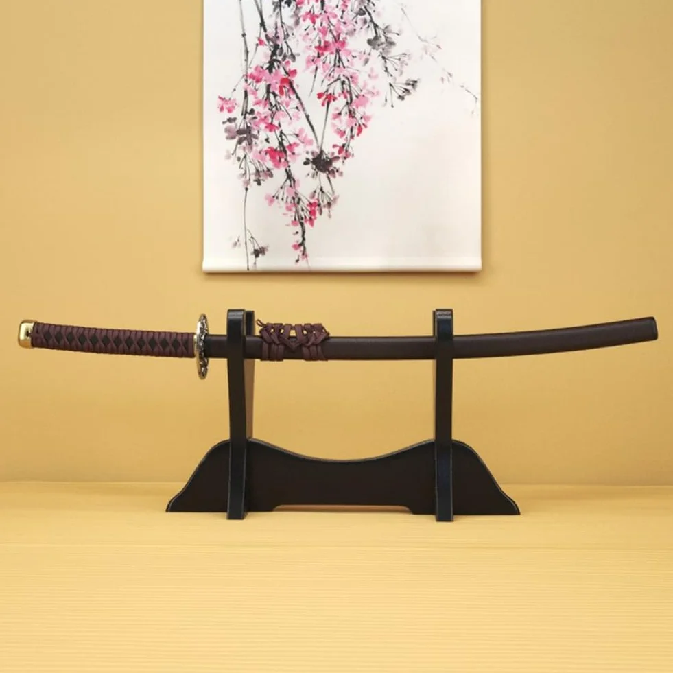 Soporte de Exhibición de Espada, Expositor de Madera para Katana y Sable de Luz, Negro
