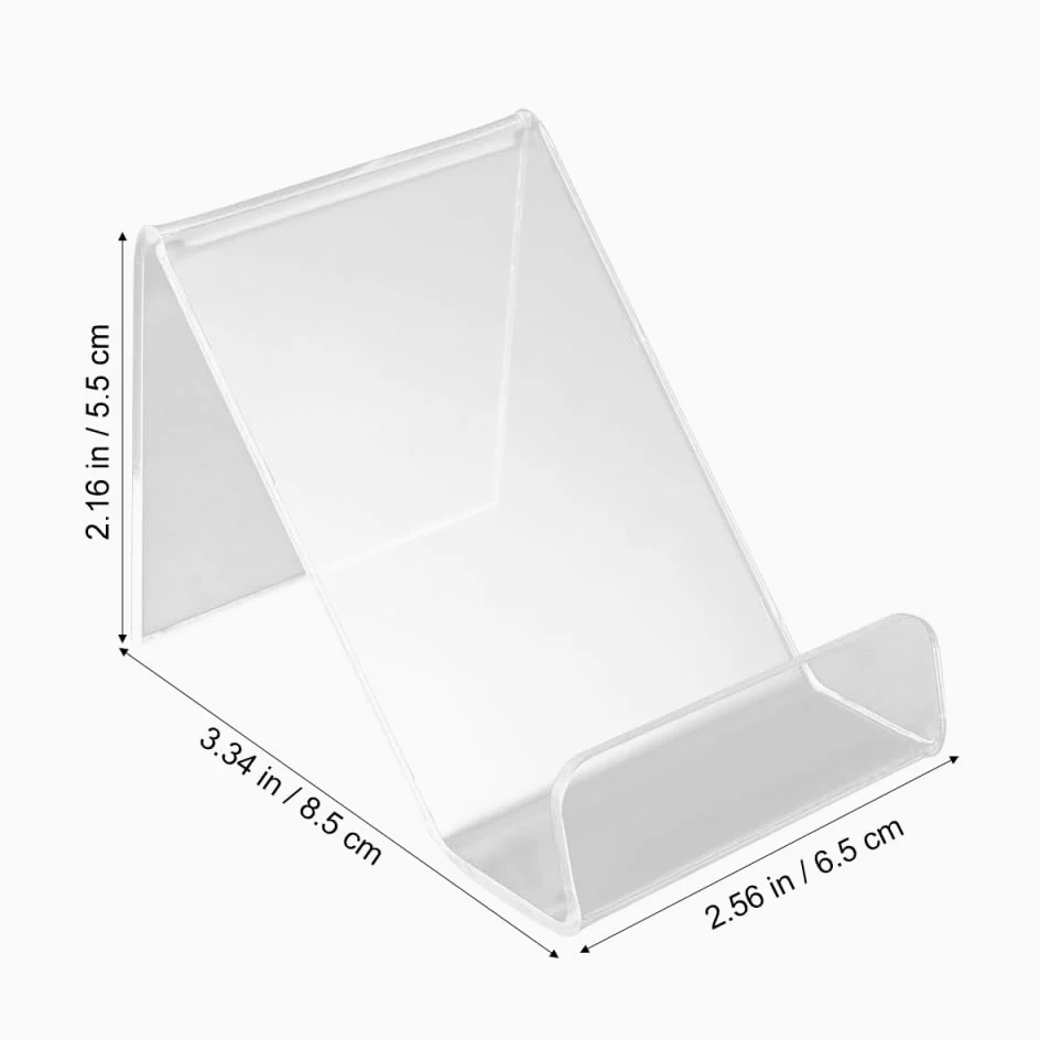 Hemobllo - Soporte de teléfono transparente acrílico 8,50 x 6,50 x 5,50 cm, lote de 10 soportes sólidos para smartphone oficina en casa, ver vídeos webcast