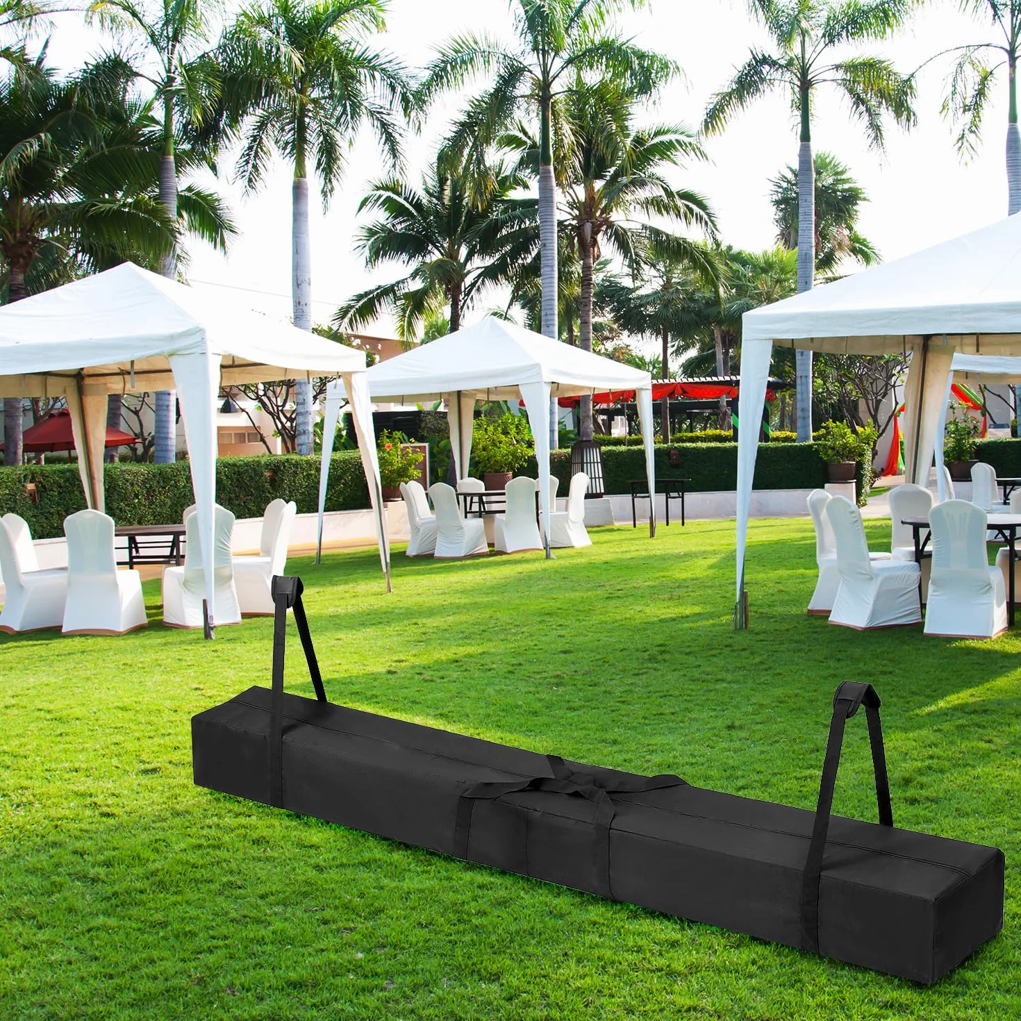 QWORK Bolsas para postes tienda 210x30x20cm 600D Oxford organizador de tienda