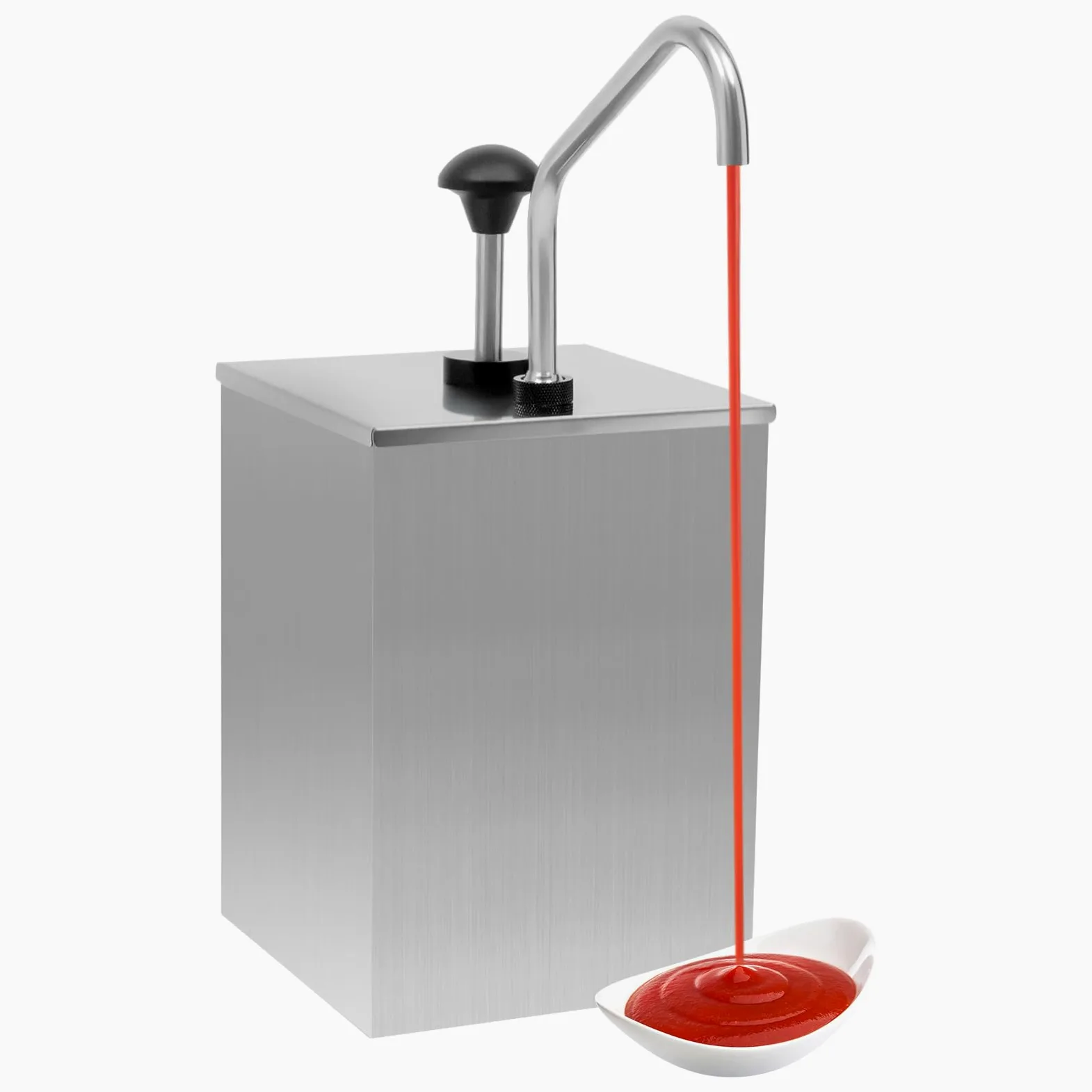 Botella de acero inoxidable para salsa, especias, con boquilla alargada, 4 litros de capacidad, para ketchup, salsa picante, aceite de oliva (color plateado)