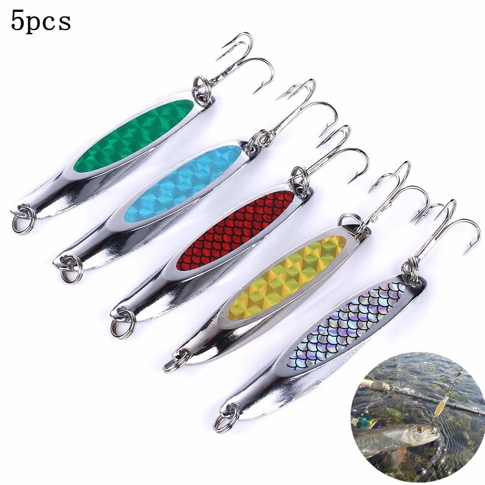 Señuelos de pesca metal cuchara cebo duro spinner para truchas