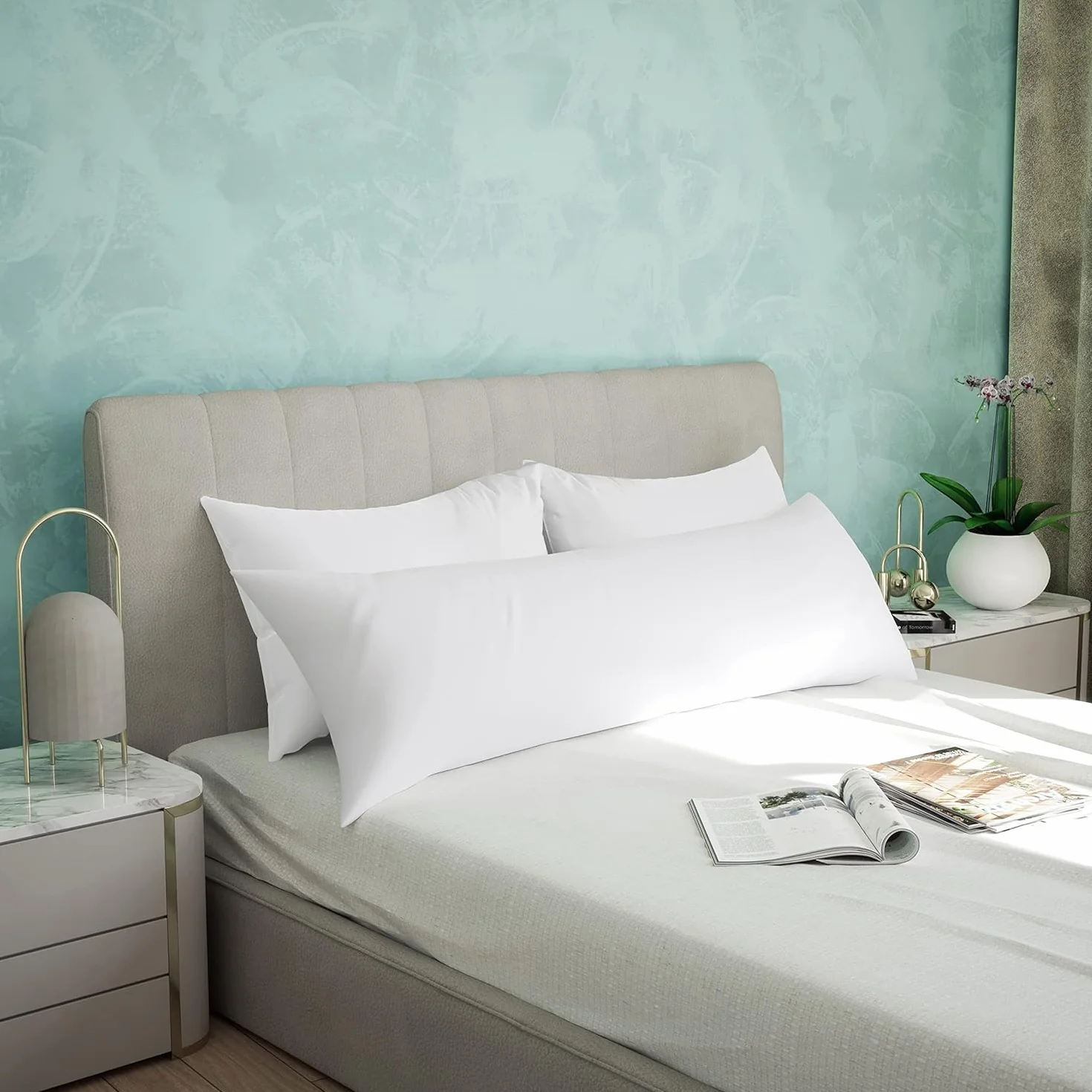 Utopia Bedding Almohada Corporal, 40x145 cm Almohada para el Embarazo y la Maternidad, Almohada para Dormir de Lado, Relleno de Poliéster Suave (Blanco)