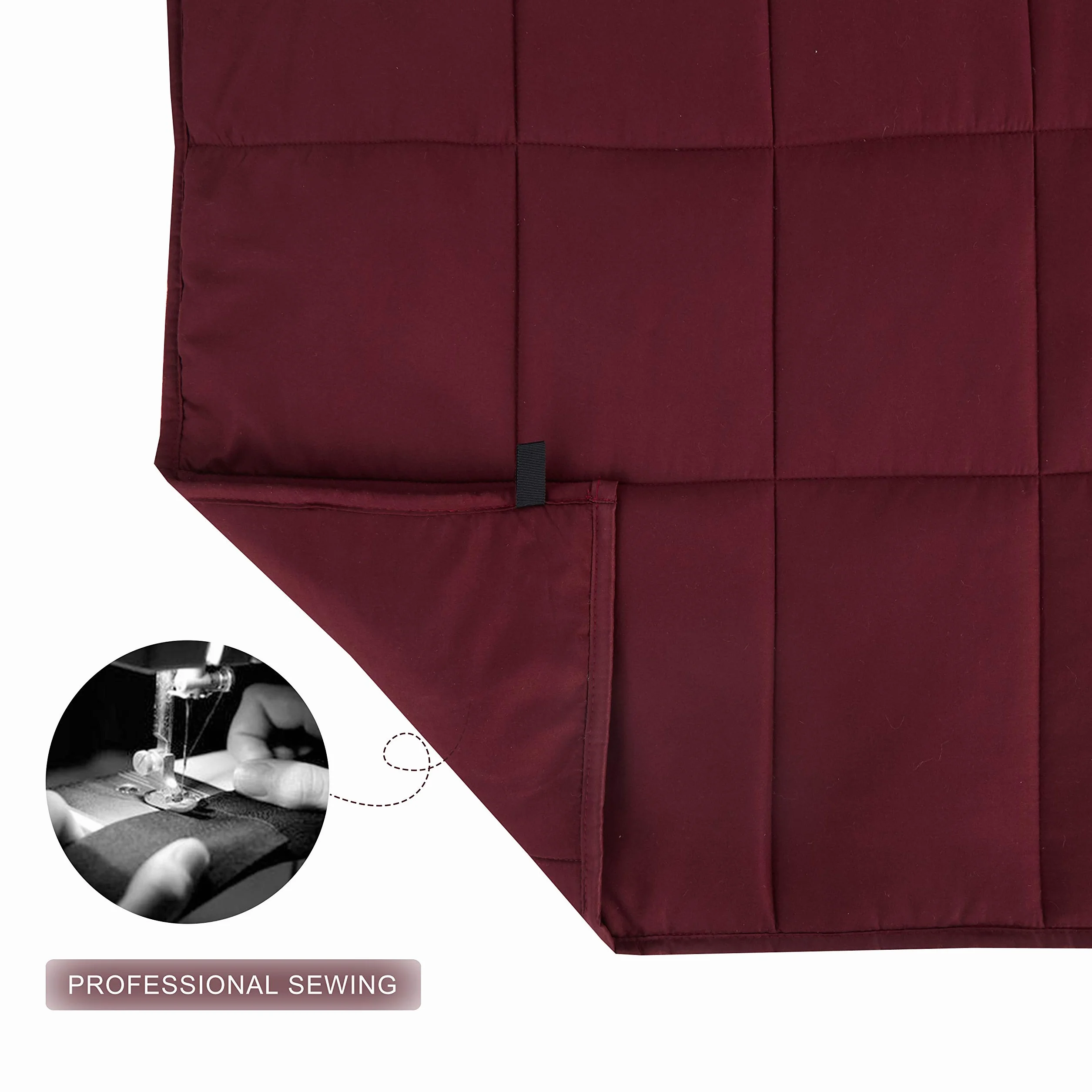 DREAMLANDING Manta con Peso de Gravedad con Funda Sustituible, Manta con Peso con Relleno de Perlas de Vidrio para Adultos, Manta Pesada para Ansiedad (Burgundy, 150 * 200 cm, 6,8 kg)