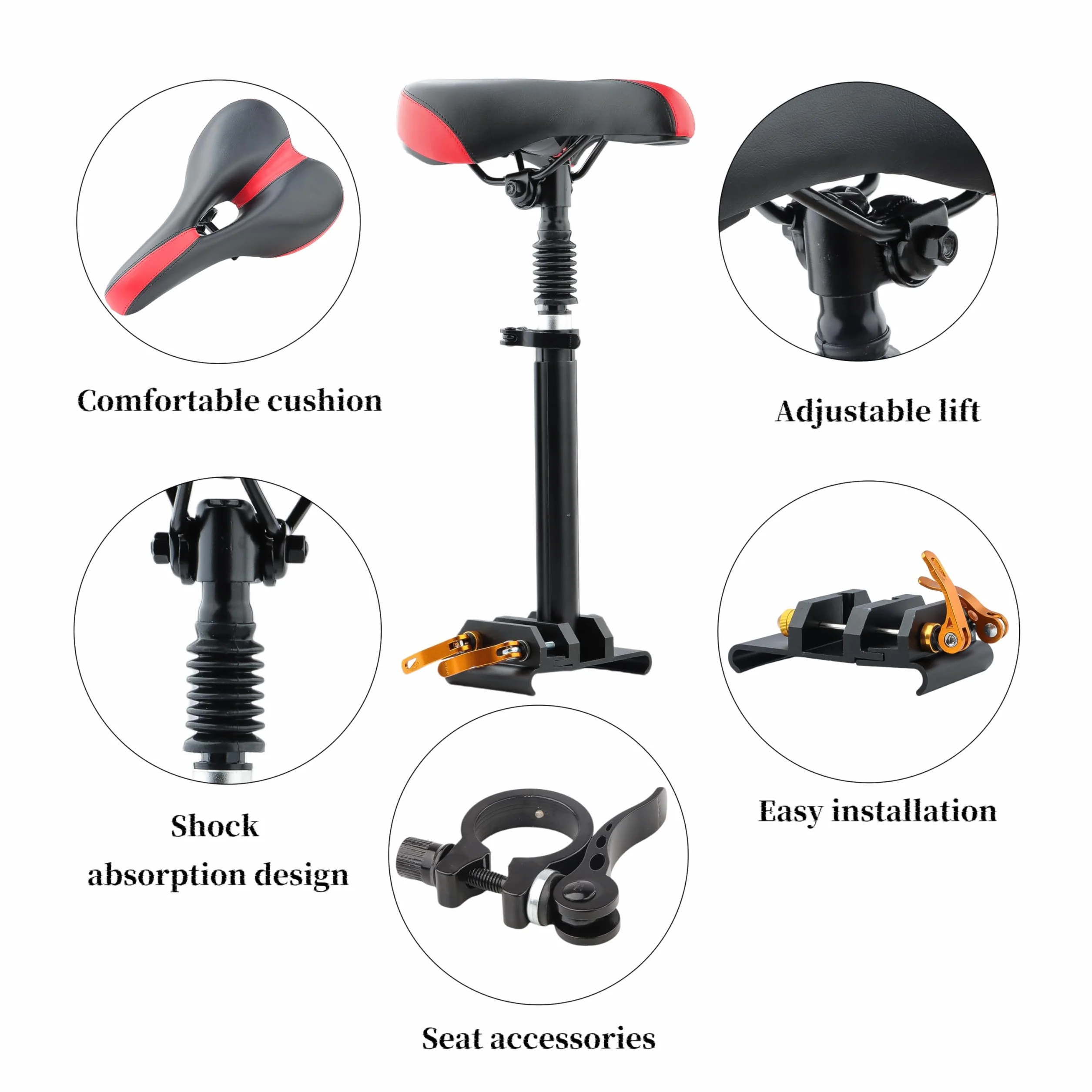 Sillín ajustable para scooter eléctrico Xiaomi 1S/Pro/Pro2/Mi3, 47-64 cm