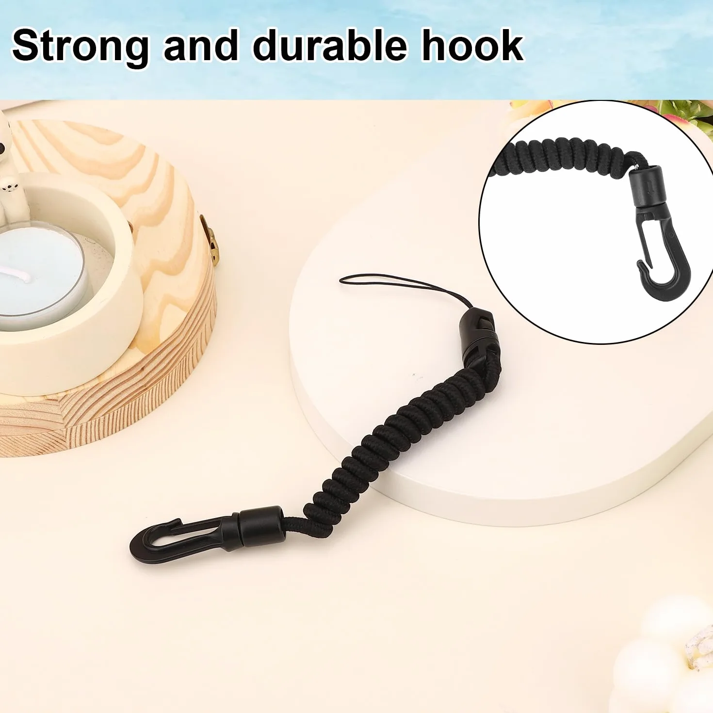 Lyreh Cordón en Espiral para Telémetro, 8-40cm Poliéster Retráctil Elástico para Caza Pesca Montañismo