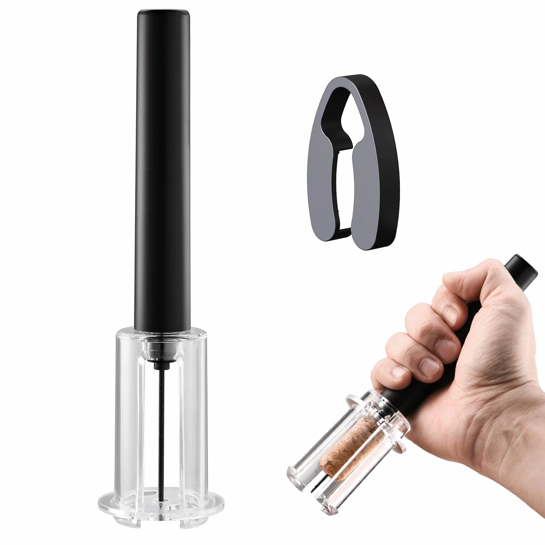 Sacacorchos a Presión de Aire, Abrebotellas Profesional con Corta Cápsulas, Accesorios Vino Práctico para Hogar Restaurantes Fiesta, Regalo para Amantes del Vino