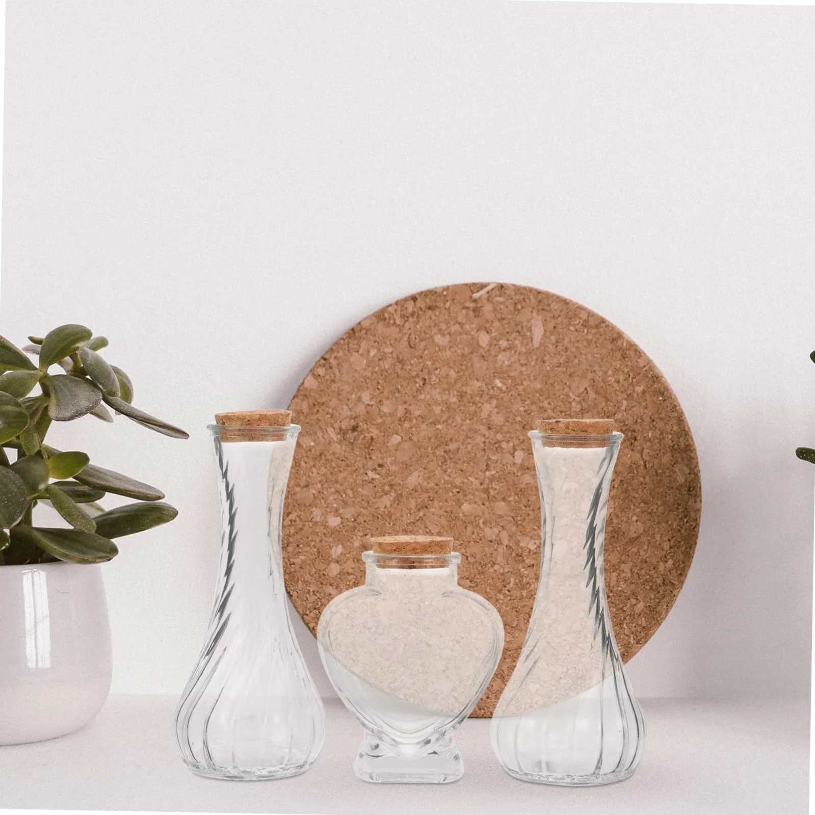 Yardenfun Conjunto 3 Piezas Botellas De Vidrio Para Ceremonia De Arena Boda Botellas Transparentes Con Tapón De Corcho Decoración Multifuncional Para Eventos Y Manualidades