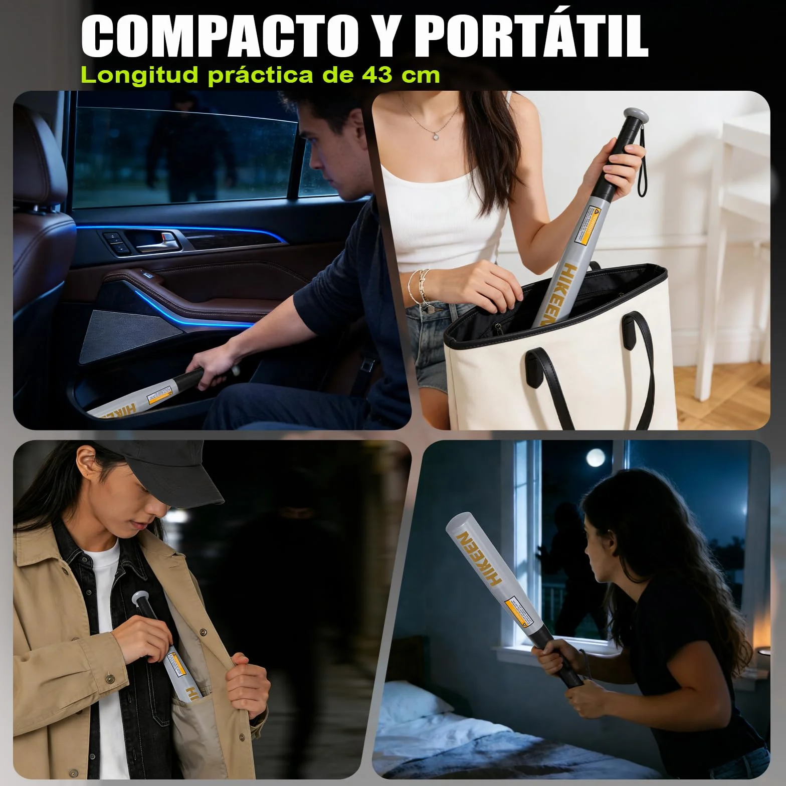 BOOSTEADY Bate de Beisbol 43cm Acero Compacto Portátil