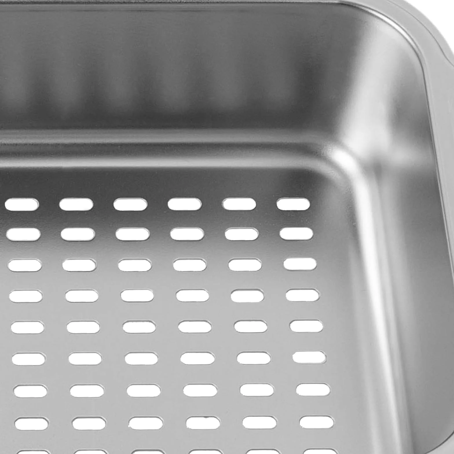 Colador para cocina, fregadero con asas dobles, extensible, colador de pasta de acero inoxidable 304, colador para fregadero de cocina, color plateado