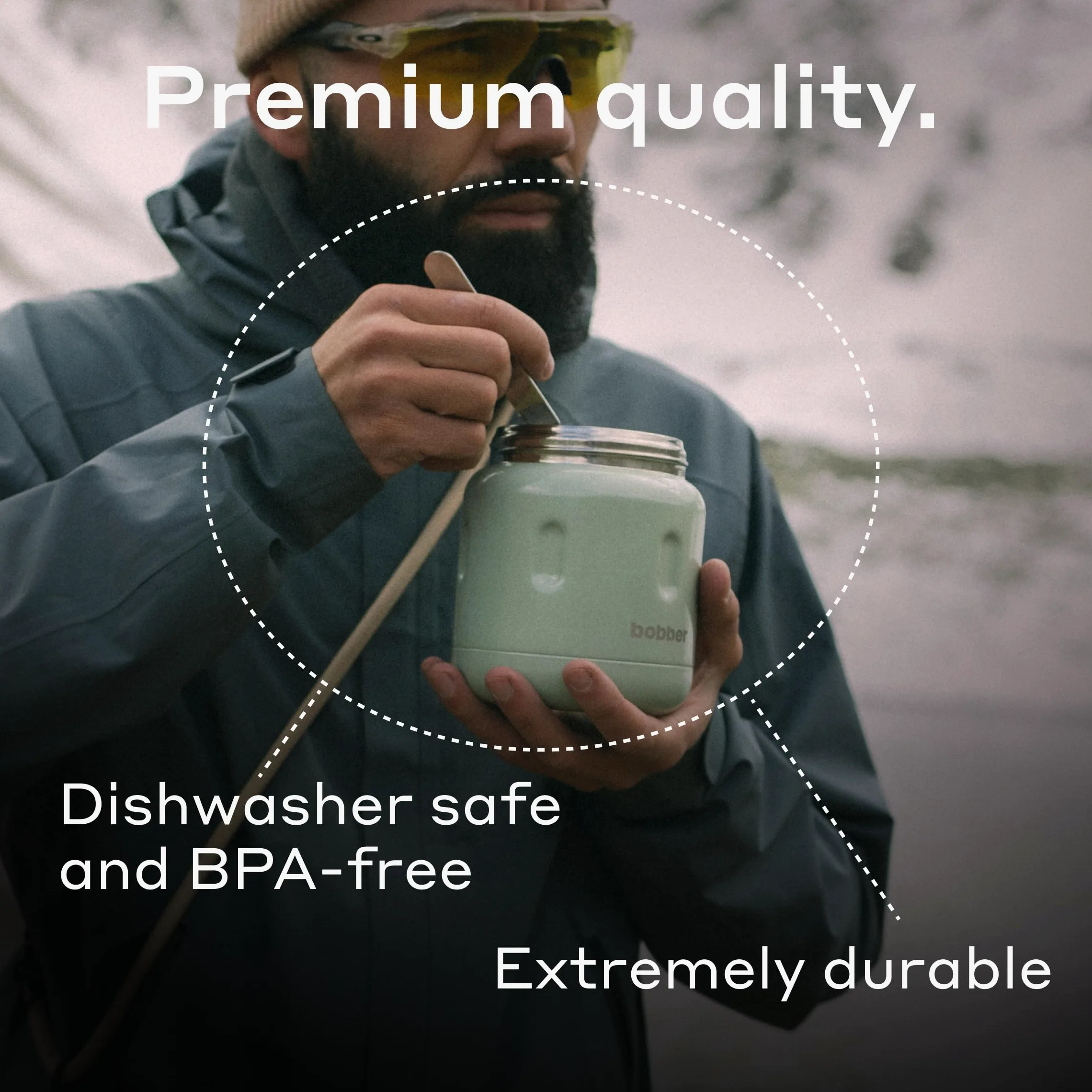 BOBBER Termo aislado de acero inoxidable de 16 onzas para alimentos calientes, recipiente de sopa de boca extra ancha con cuchara y cuenco, mantiene el arroz y la pasta calientes durante 10 horas y
