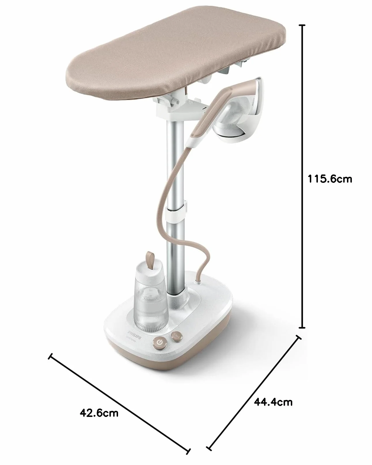 Philips Serie 6000 Plancha All in One - Tabla multiposición, Tecnología sin quemaduras garantizadas, 1800 W, Cómodos botones de pie, Elimina hasta el 99,9% de las bacterias y los ácaros* (AIS6010/10)