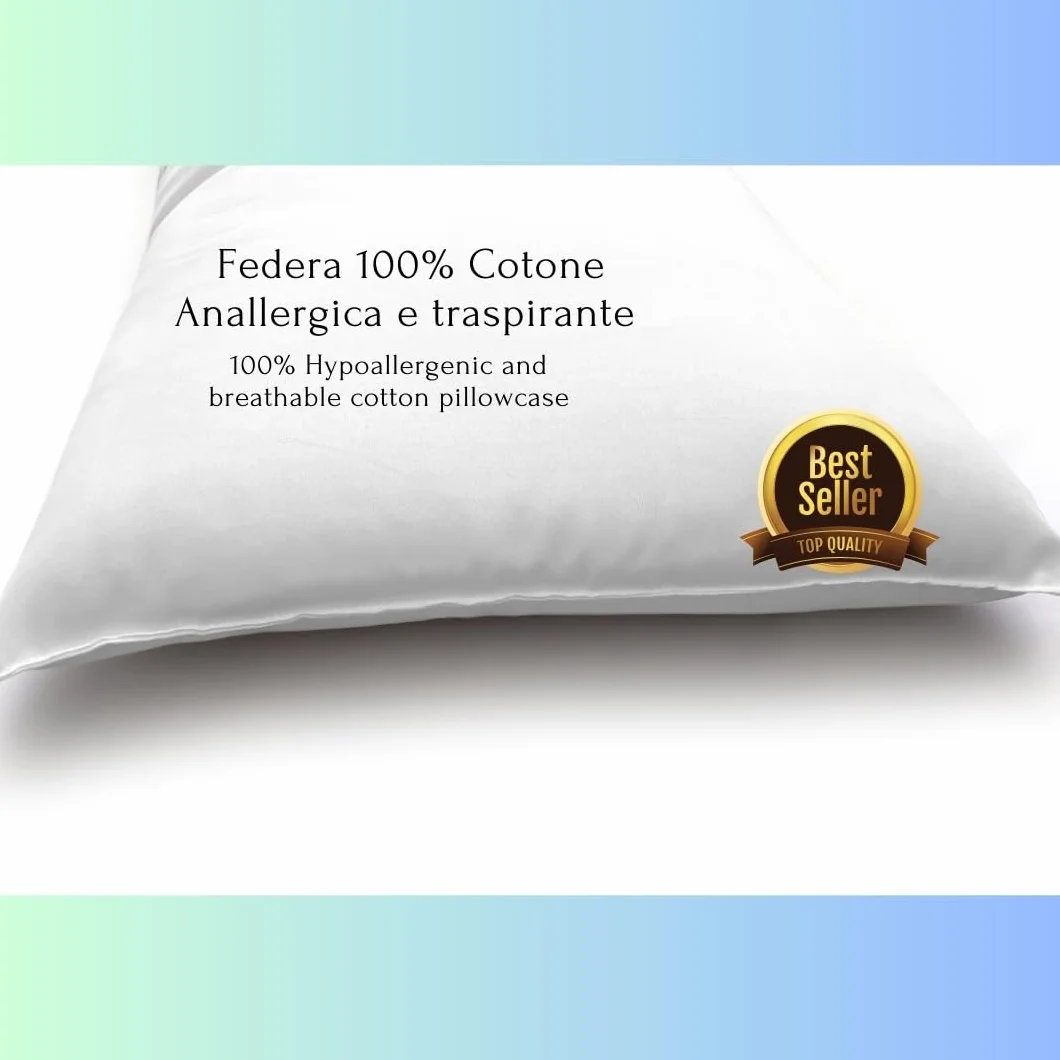 GM Almohada 40x30 100% algodón hipoalergénico blanco Lavable