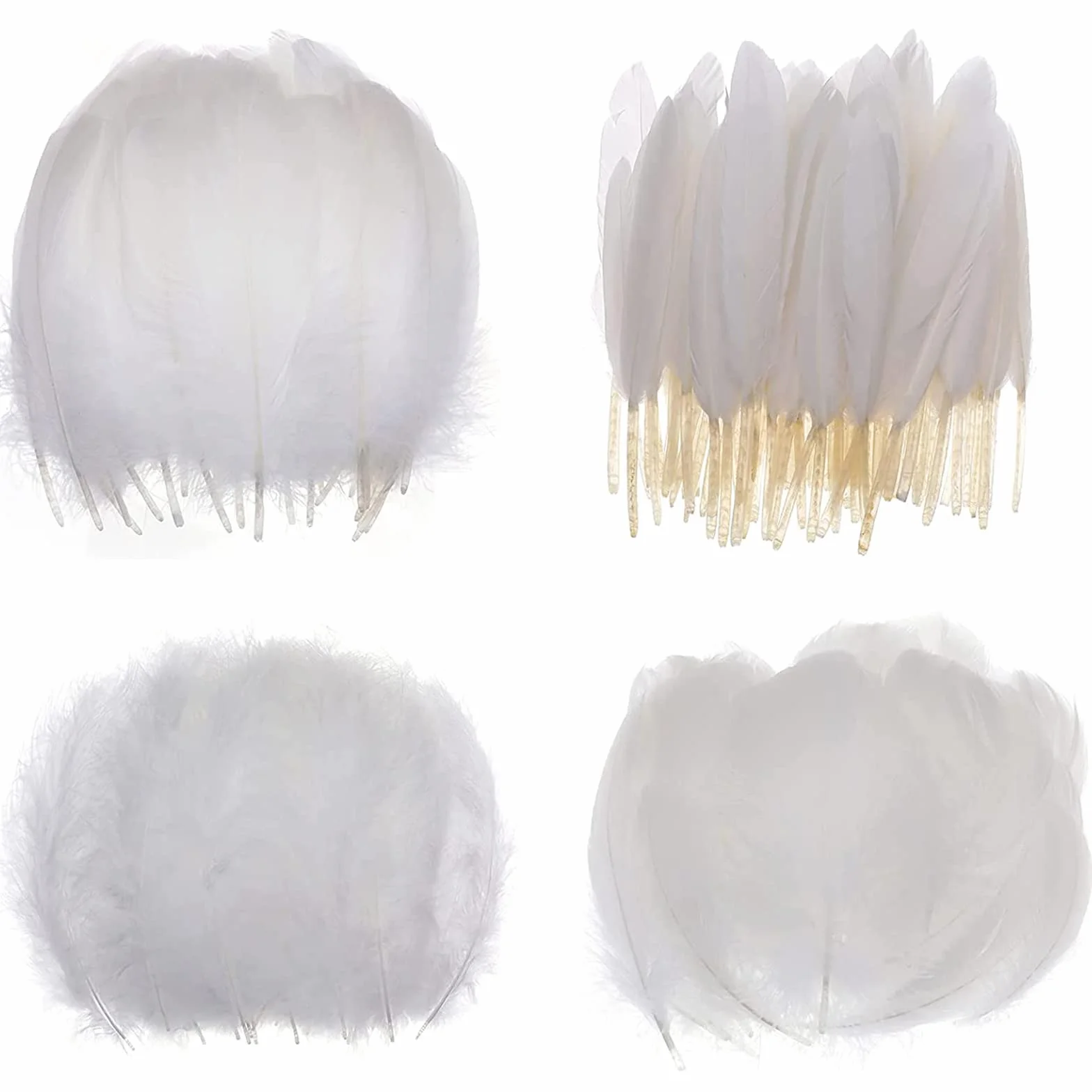 MWOOT 400 Piezas Plumas Decoracion Manualidades, 8-15cm Plumas Negras Blancas para Bricolaje Atrapasueños Pascua de Resurrección Corona de Navidad Carnaval Boda Decoración， Crafts DIY Feather
