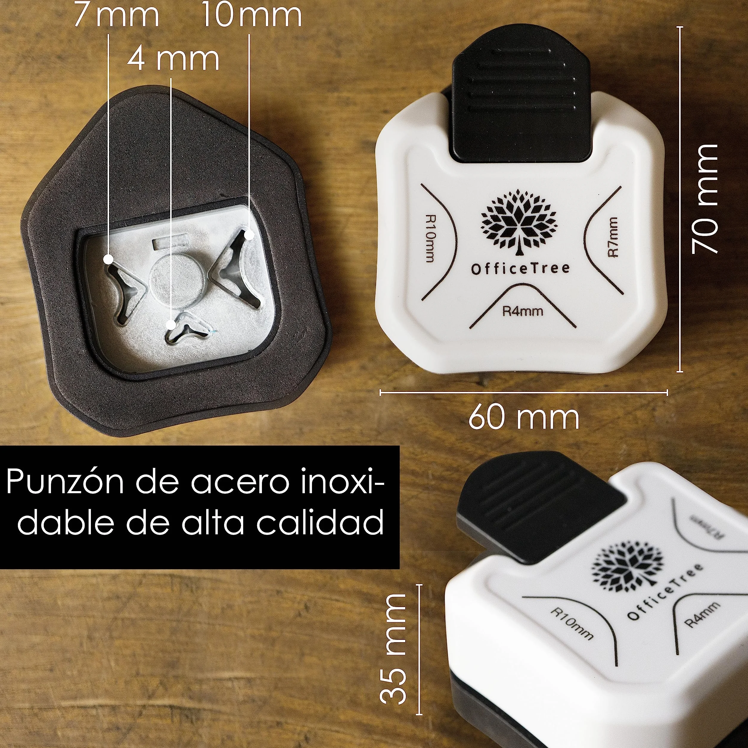 OfficeTree Perforadora redondeada de esquinas 3 en 1 para papel, perforadora de esquinas de 3 vías, para fotos, redondeador de esquinas para papel sólido, tarjetas de invitación, tarjetas de regalo