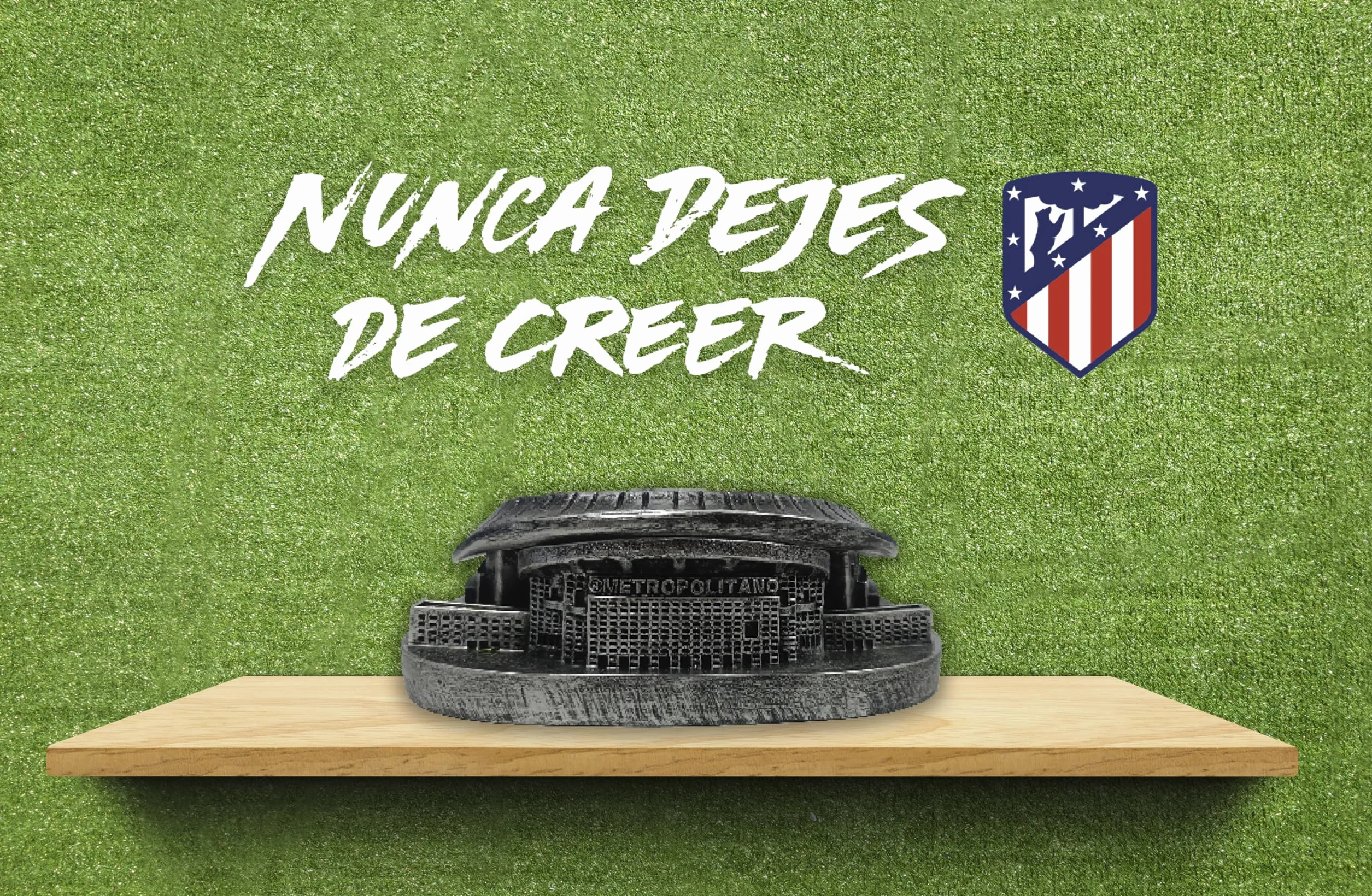 Atletico de Madrid Maqueta Resina Estadio Wanda Metropolitano Color Cobre Producto Oficial