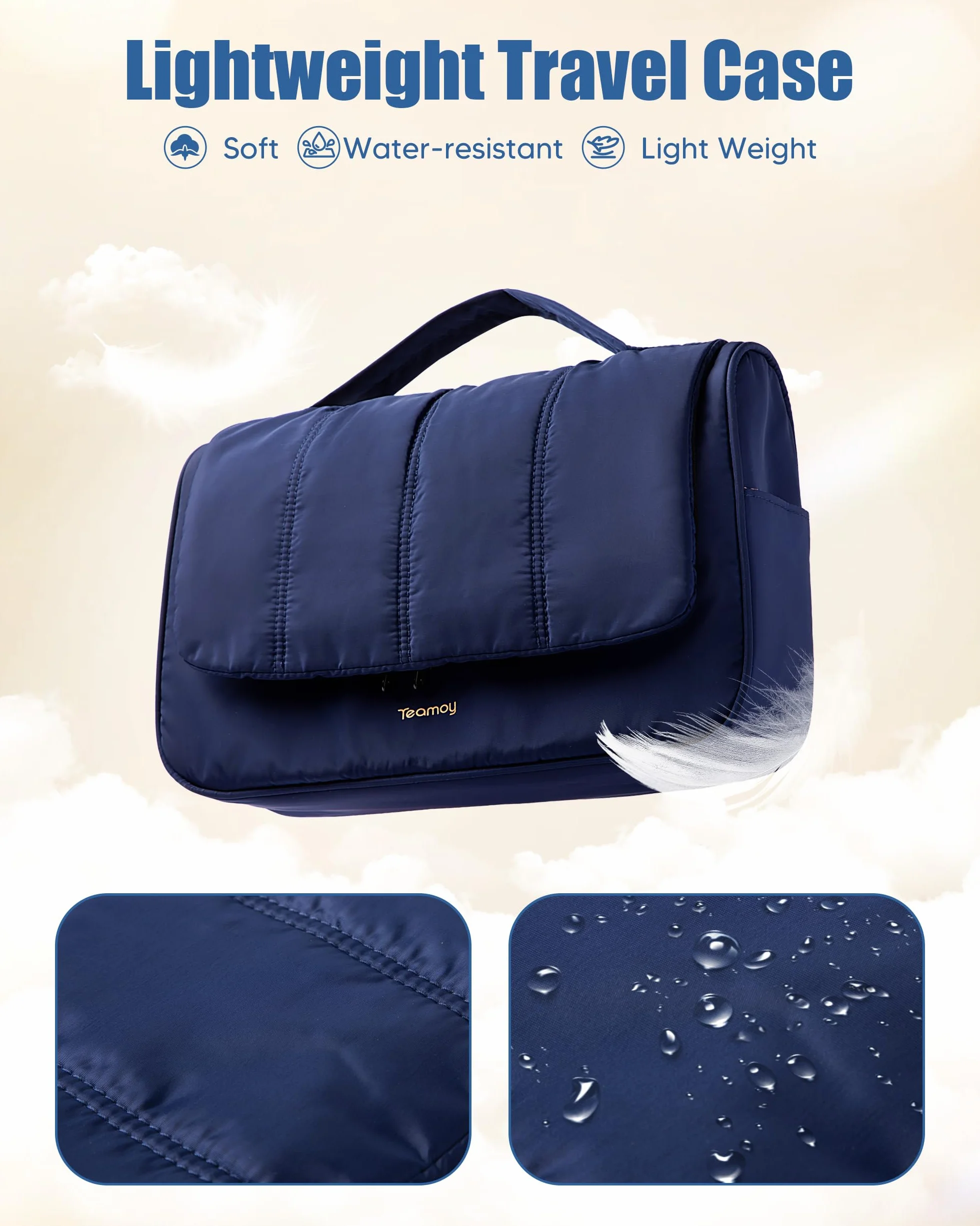 Teamoy Bolsa de Almacenamiento de Viaje Compatible con Dyson Airwrap, Organizador Portátil, Cilindro Largo, Azul Oscuro